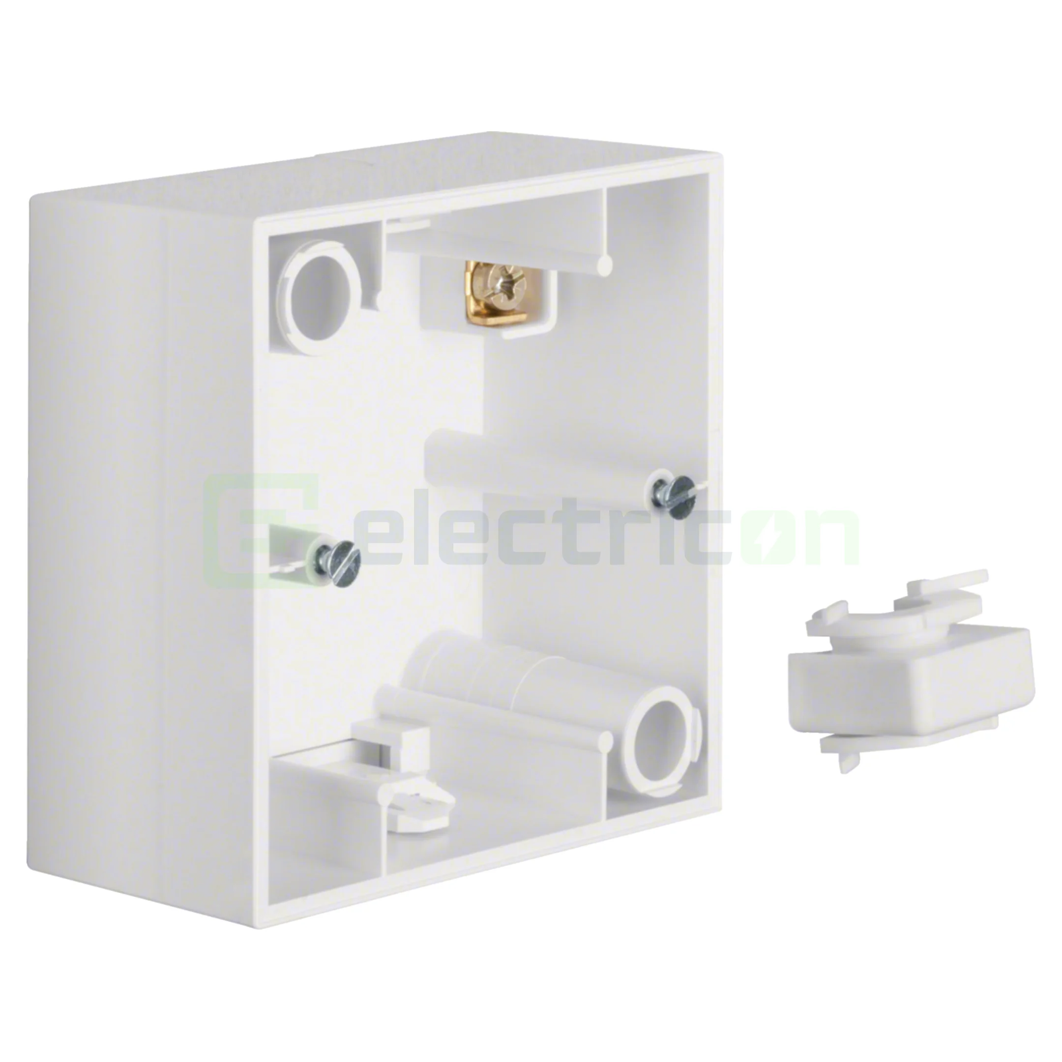 Accesorii prize si intrerupatoare - Adaptor montaj aparent priză/întrerupător , 1 modul, alb lucios, Berker S.1, 10418989