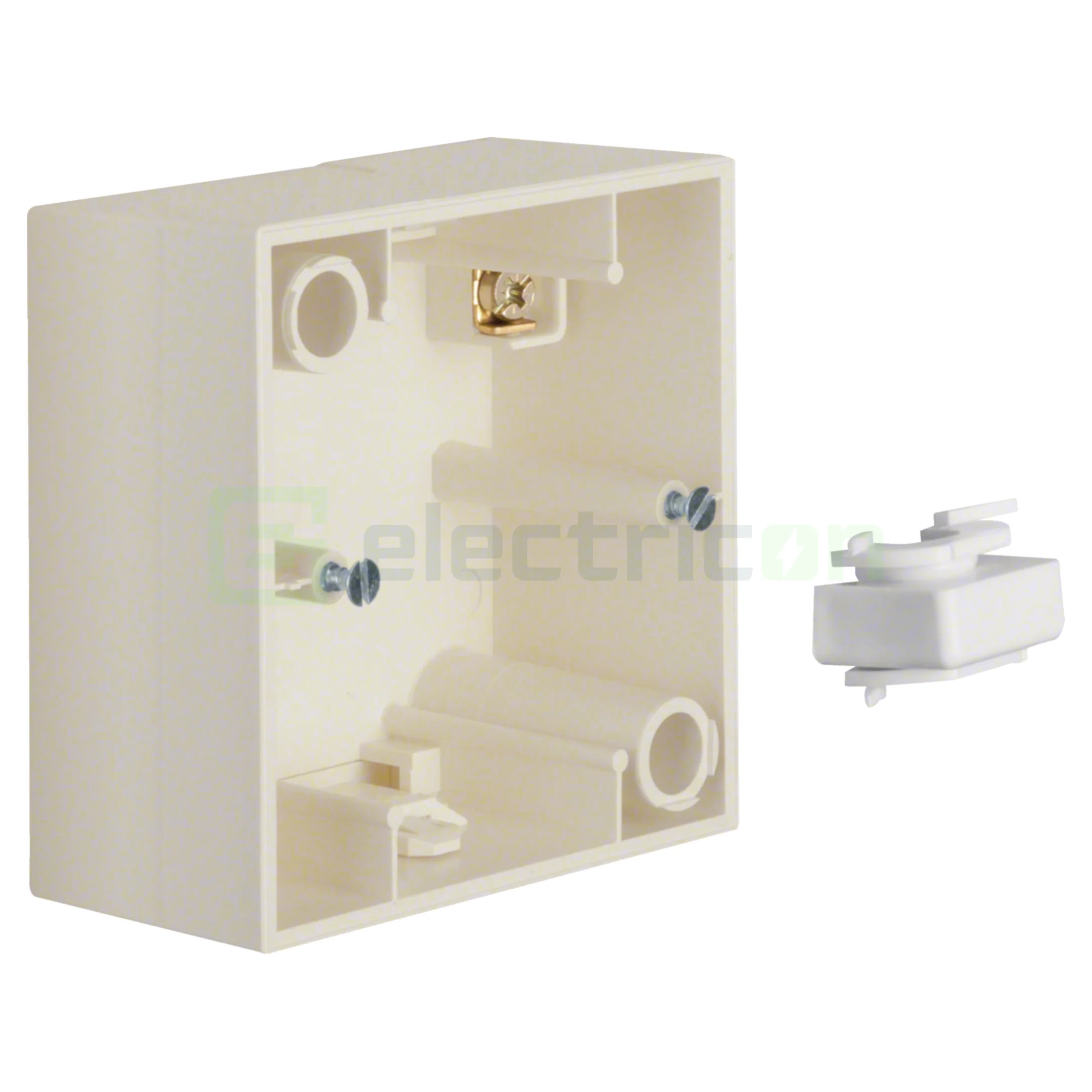 Accesorii prize si intrerupatoare - Adaptor montaj aparent priză/întrerupător , 1 modul, bej lucios, Berker S.1, 10418982