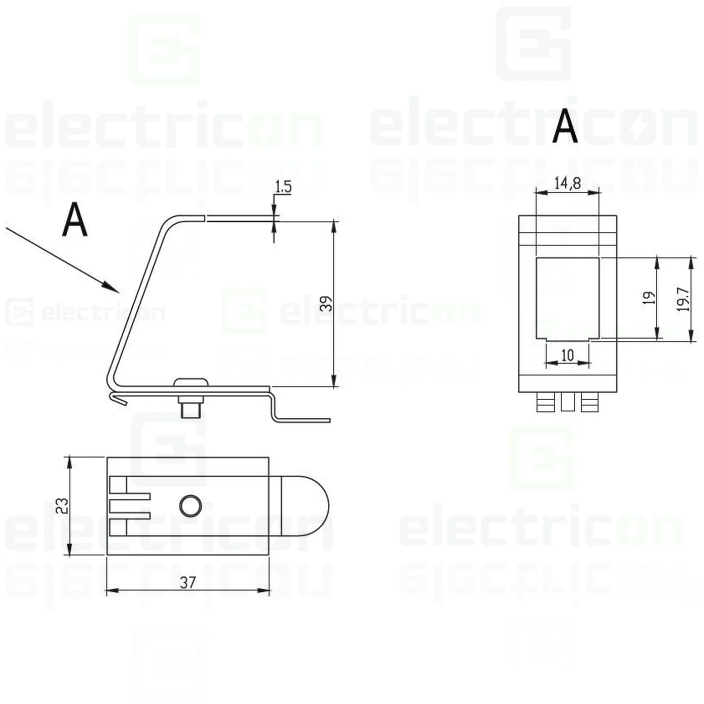 Adaptor șină DIN Schrack 1 modul SFA SFB [3]