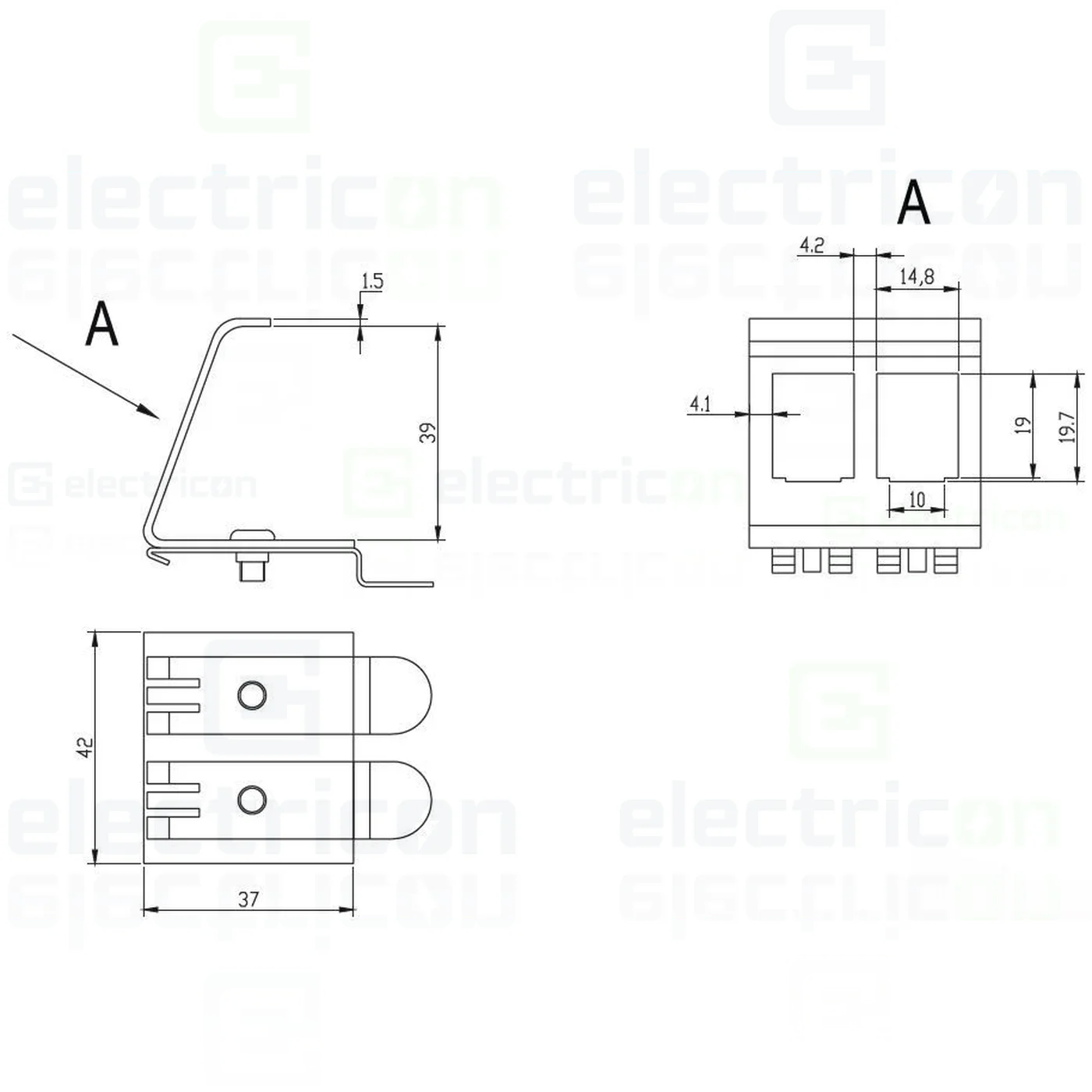 Adaptor șină DIN Schrack 2 module SFA SFB [5]