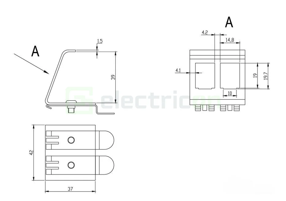 Adaptor șină DIN Schrack 2 module SFA SFB [6]