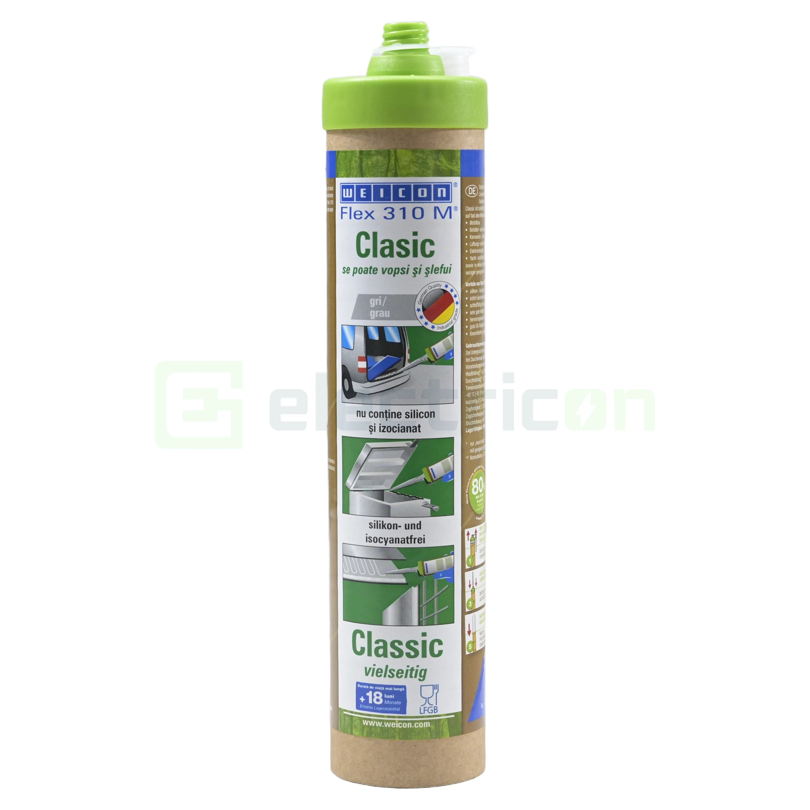 Spray-uri,Spume și lubrifianți - Cartuș adeziv elastic gri Weicon Flex 310 MS Classic 310ml