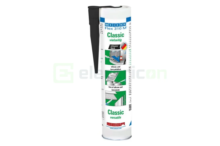 Spray-uri,Spume și lubrifianți - Cartuș adeziv elastic negru Weicon Flex 310 MS Classic 310ml