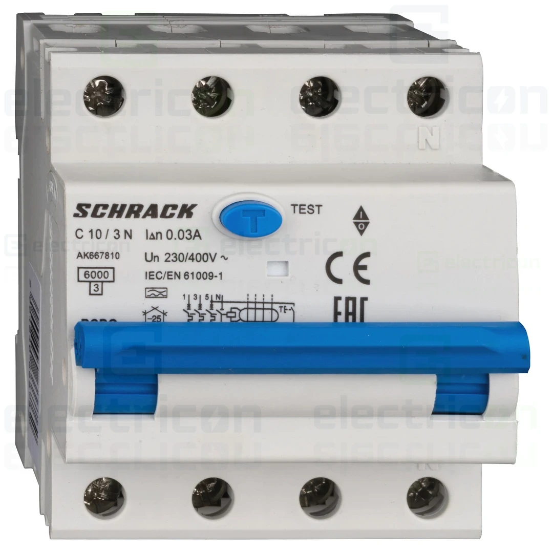 RCBO – siguranțe cu protecție diferențială - Siguranta RCBO 10A/30mA Schrack - AK667810
