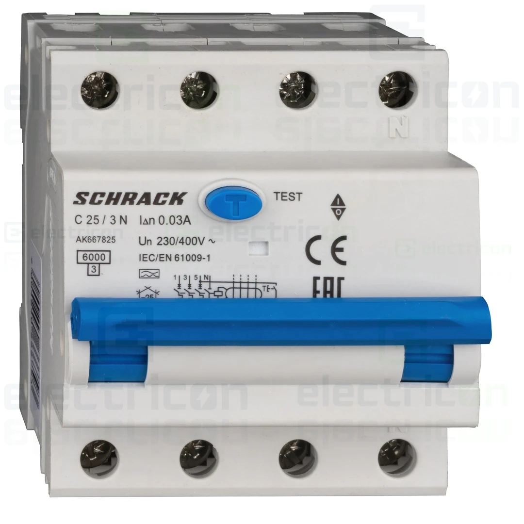 RCBO – siguranțe cu protecție diferențială - Siguranta RCBO 25A/30mA Schrack - AK667825