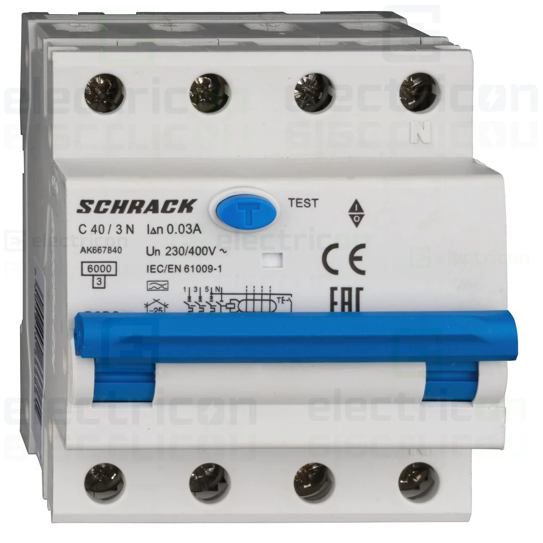RCBO – siguranțe cu protecție diferențială - Siguranta RCBO 40A/30mA Schrack - AK667840