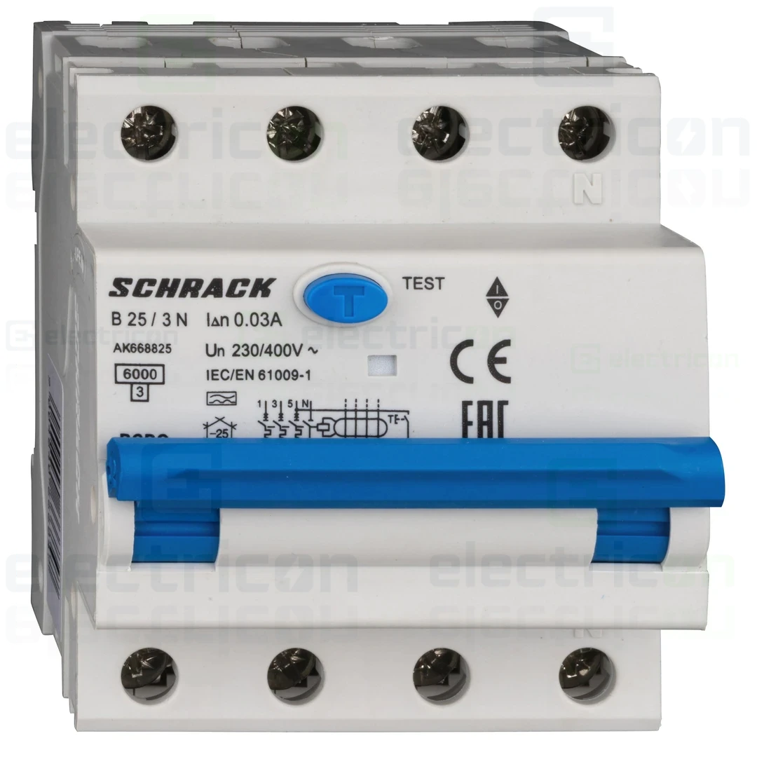 RCBO – siguranțe cu protecție diferențială - Siguranta RCBO 25A/30mA Schrack - AK668825