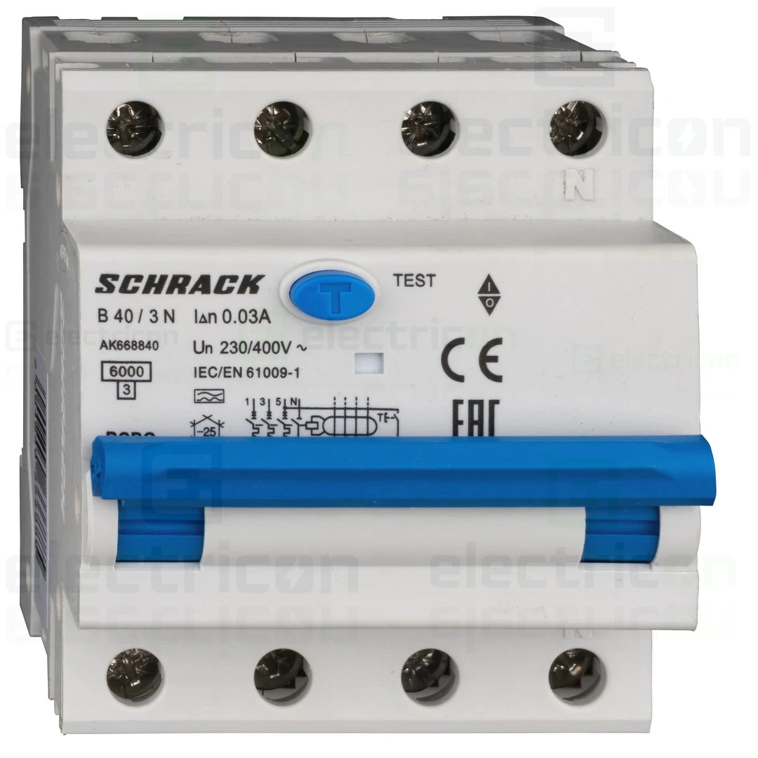 RCBO – siguranțe cu protecție diferențială - Siguranta RCBO 40A/30mA Schrack - AK668840