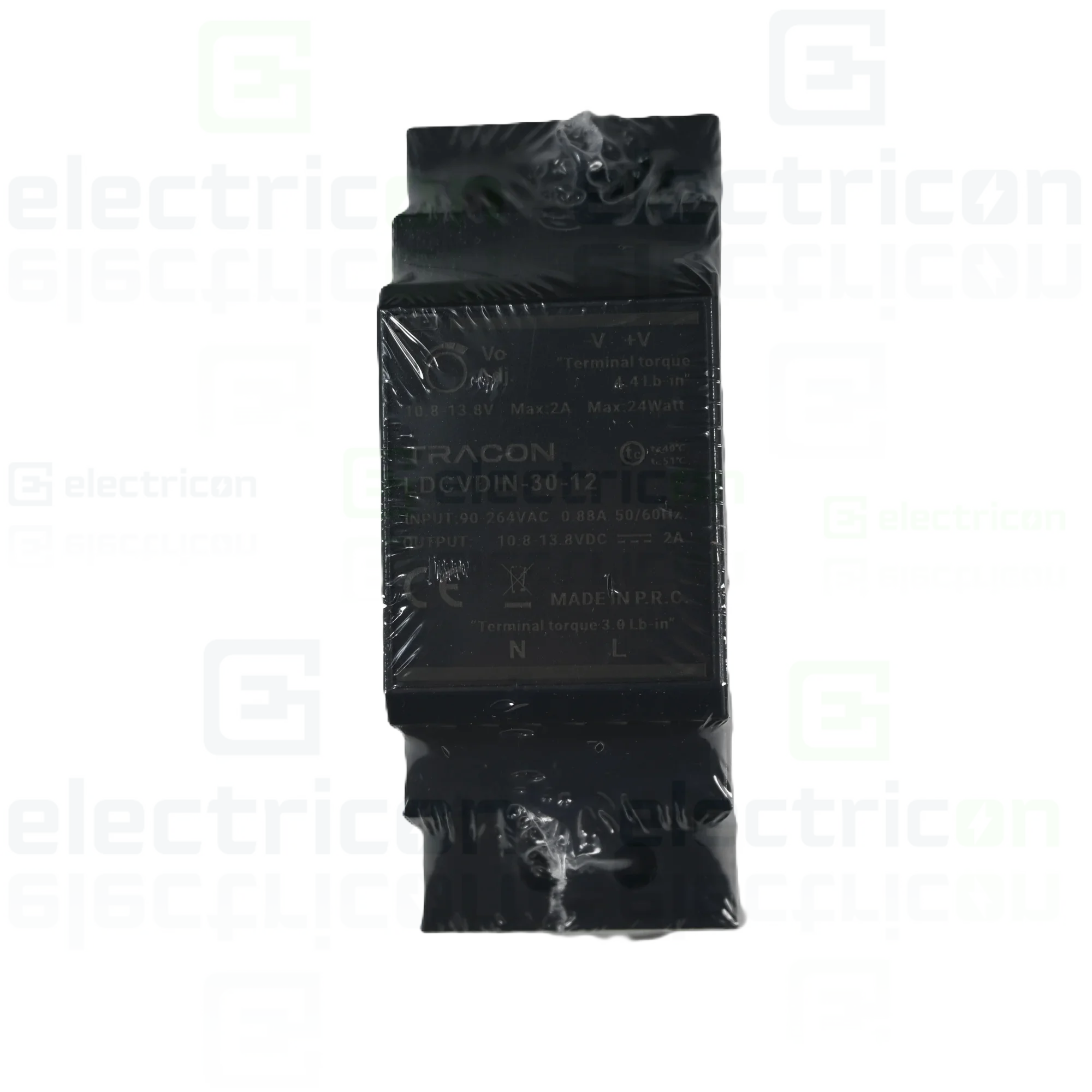 Alimentator cu montaj pe șină DIN, cu ieșire de CC reglabilă, 90-264VAC,0,88A/DC12V,2A/24W, Tracon Electric, LDCVDIN-30-12 [1]