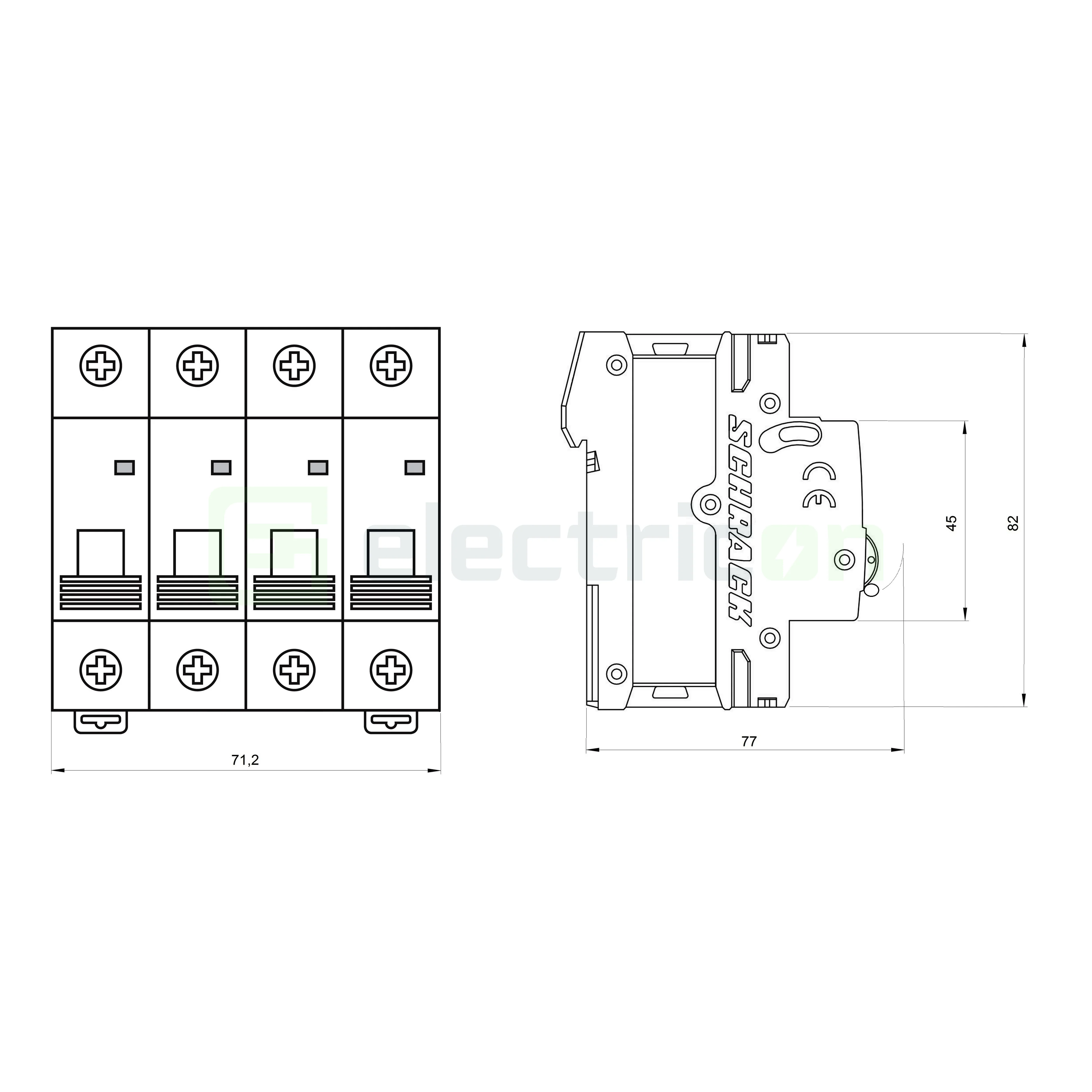 Disjunctor Schrack Amparo 3P+N 40A 10kA Curba C AM017840 [9]
