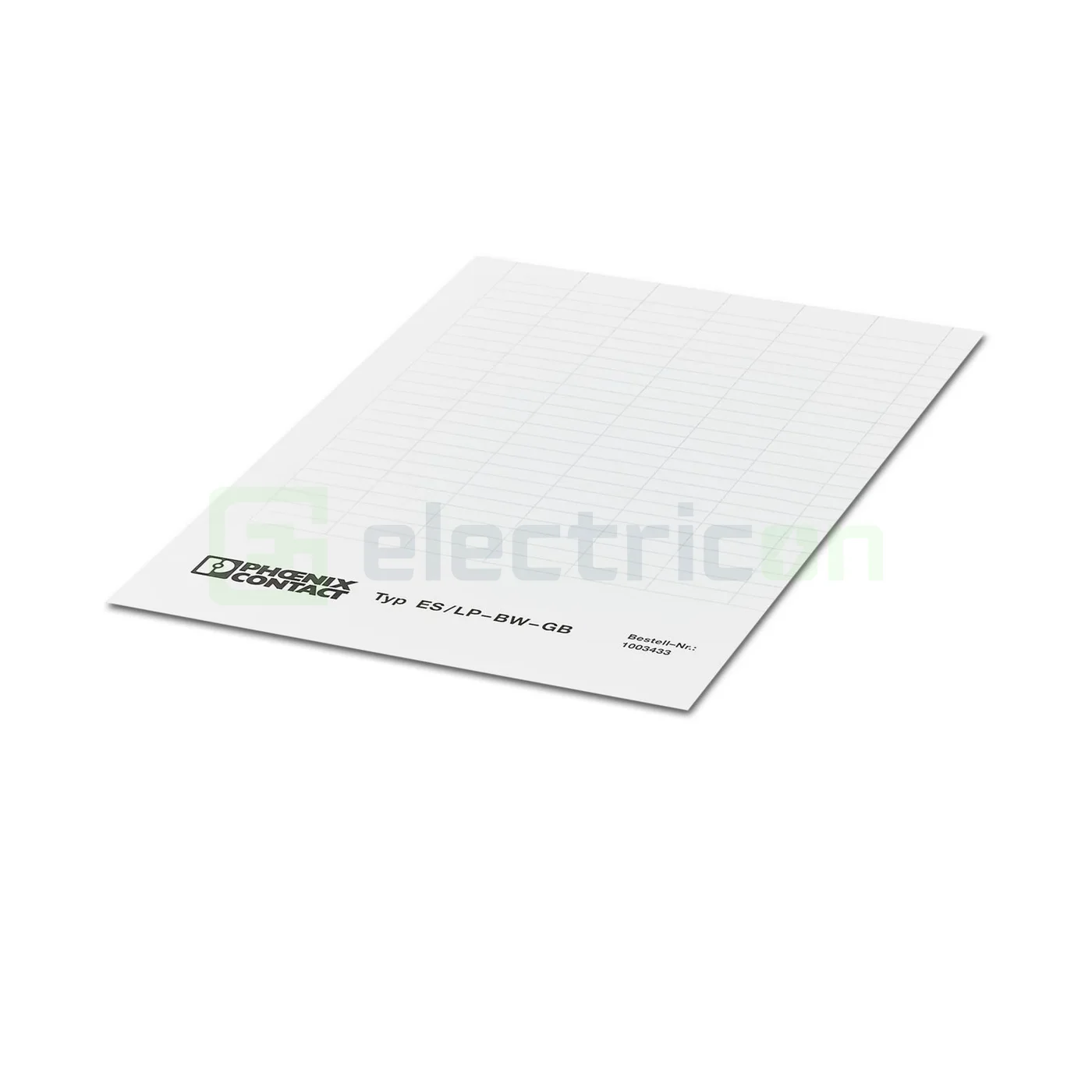 Accesorii tablouri electrice - Banda de inserat, glisabila, suprafata de scriere 29x8mm, alb cu 150 etichete, ES/LP-BW-GB , Phoenix Contact, 1003433