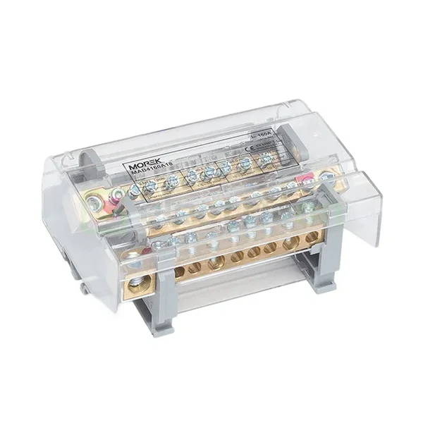 Blocuri distributie - Bloc distribuție Morek MAB4163A18, 4P 160A, 1x50+4x35+9x16mm², DIN, cupru