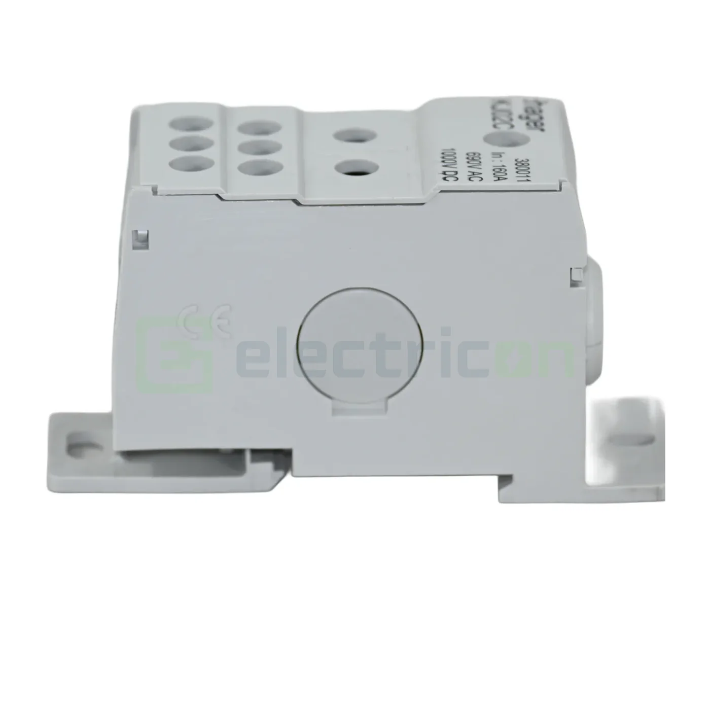 Bloc distribuție terminal, 1P, 160A, 1x70mm²+6x16mm² + 1 bară colectoare 16x5mm, lățime 35mm, Hager,  KJ02C [4]