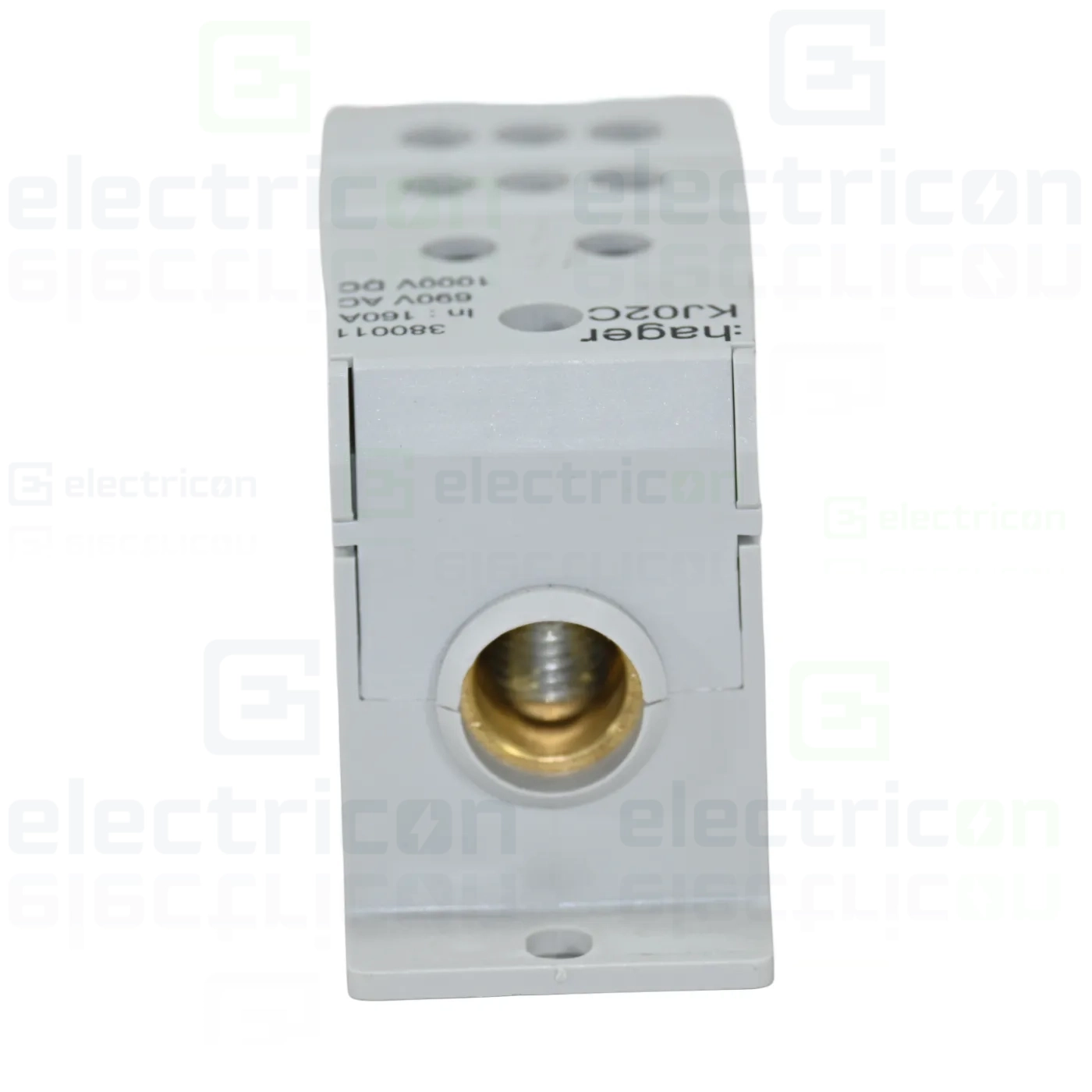 Bloc distribuție terminal, 1P, 160A, 1x70mm²+6x16mm² + 1 bară colectoare 16x5mm, lățime 35mm, Hager,  KJ02C [4]