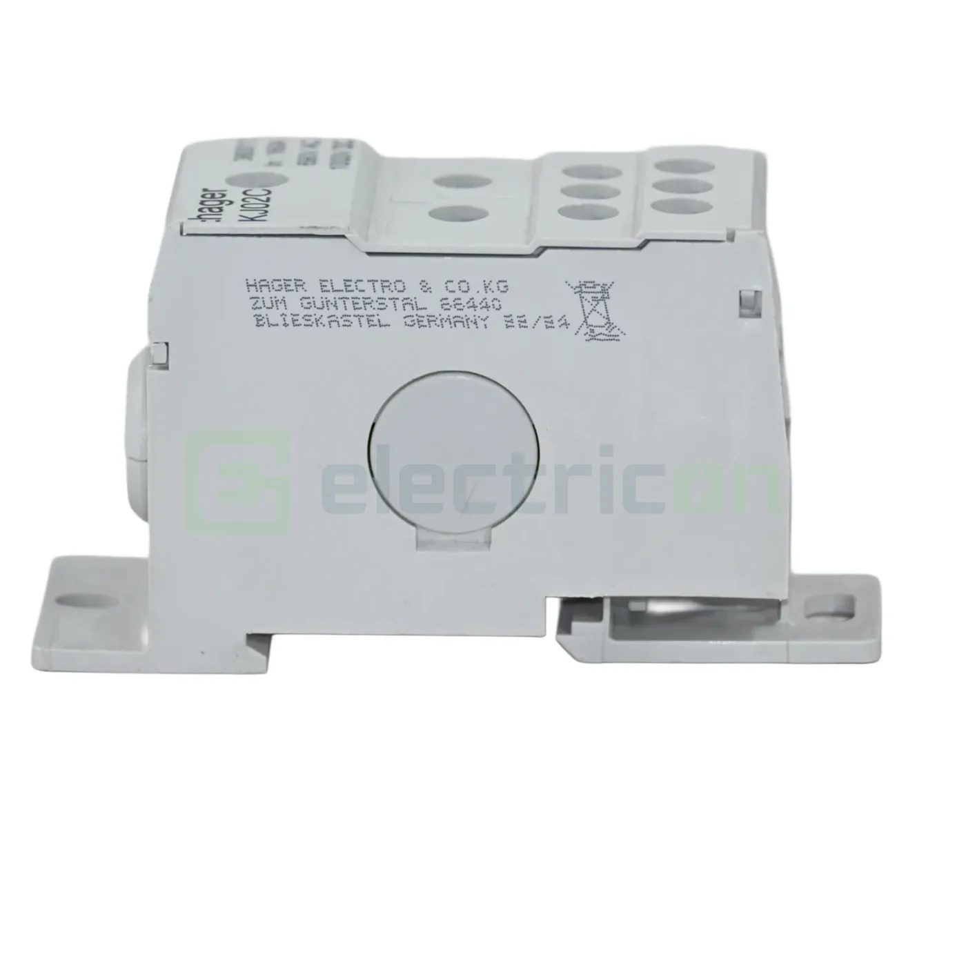 Bloc distribuție terminal, 1P, 160A, 1x70mm²+6x16mm² + 1 bară colectoare 16x5mm, lățime 35mm, Hager,  KJ02C [3]