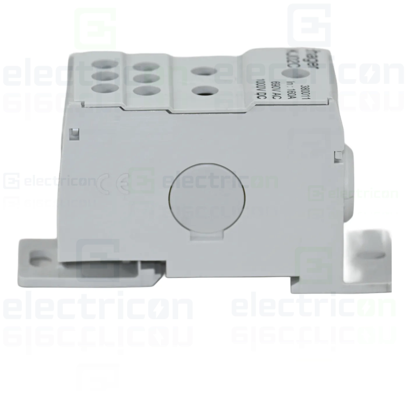 Bloc distribuție terminal, 1P, 160A, 1x70mm²+6x16mm² + 1 bară colectoare 16x5mm, lățime 35mm, Hager,  KJ02C [5]