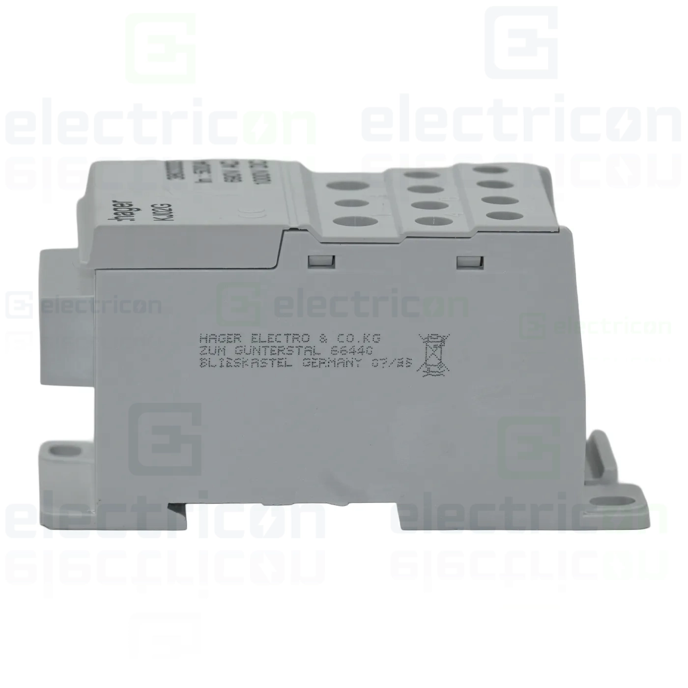 Bloc distributie terminal, 1P, 500A, 2x35mm² + 5x16mm² + 4x10mm² + bara colectoare din cupru de 24x6mm, latime 45mm, Hager, KJ02G [6]