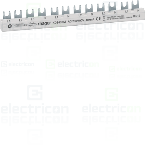 Busbar și accesorii - Bareta alimentare 1P 63A Hager KDS463AT