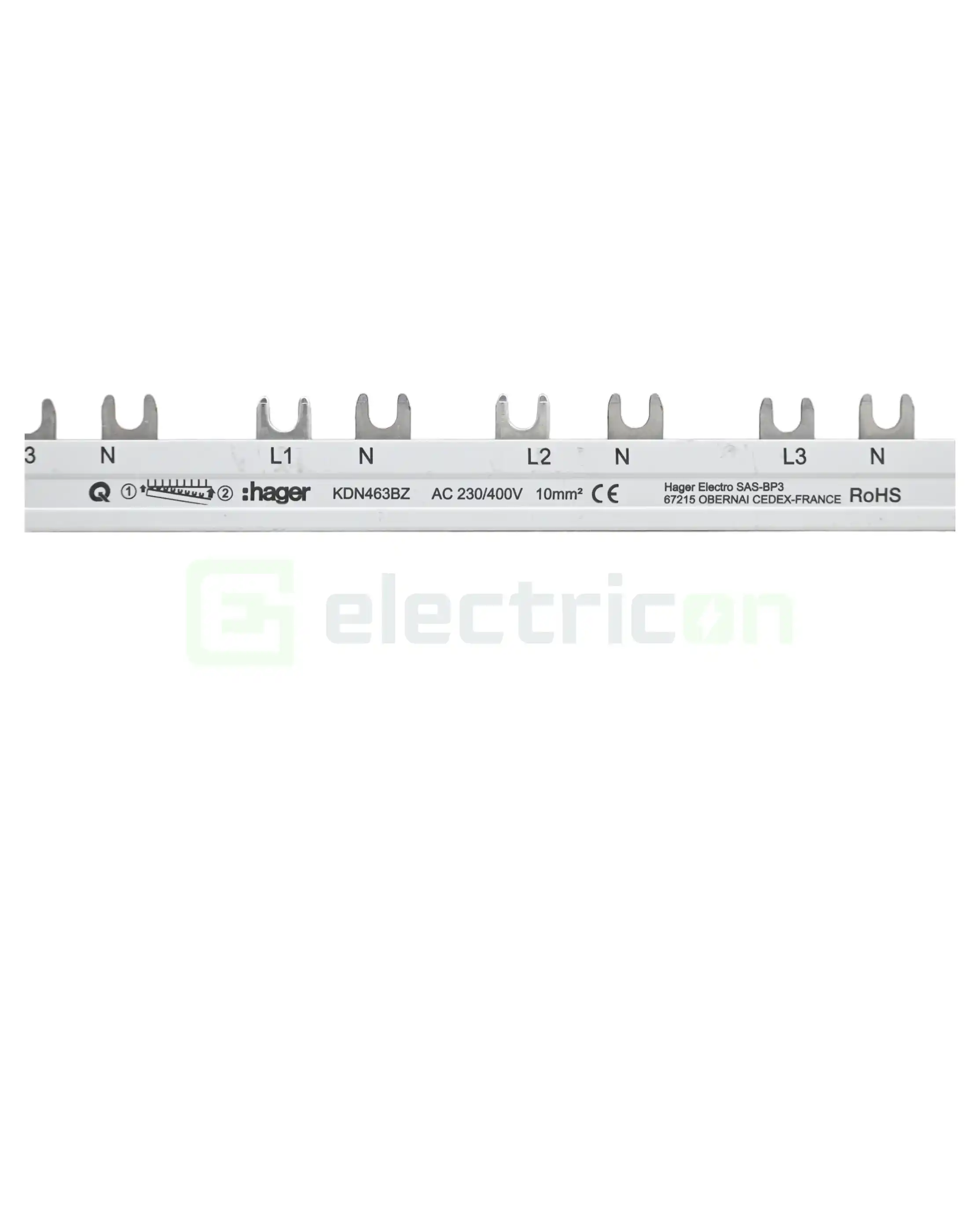 Busbar și accesorii - Bareta alimentare 3P 80A Hager KDN463BZ