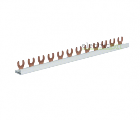 Busbar - Bareta alimentare (busbar), 1P, tip furca, 12 module, 10mmp, 63A, Hager, KDN163A