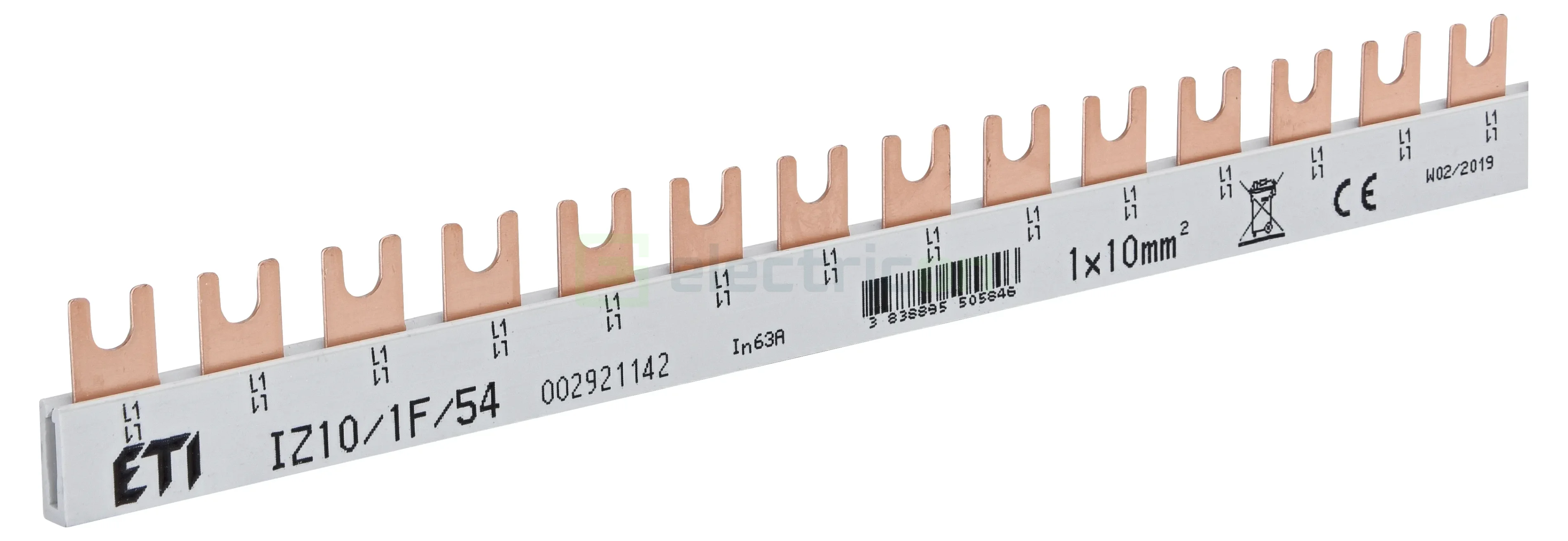 Busbar și accesorii - Bareta alimentare 1P 63A ETI 002921142