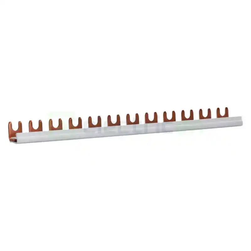 Busbar și accesorii - Bareta alimentare (busbar), 1P, tip furca, 12 module, 10mmp, 63A, Hager, KDN163A