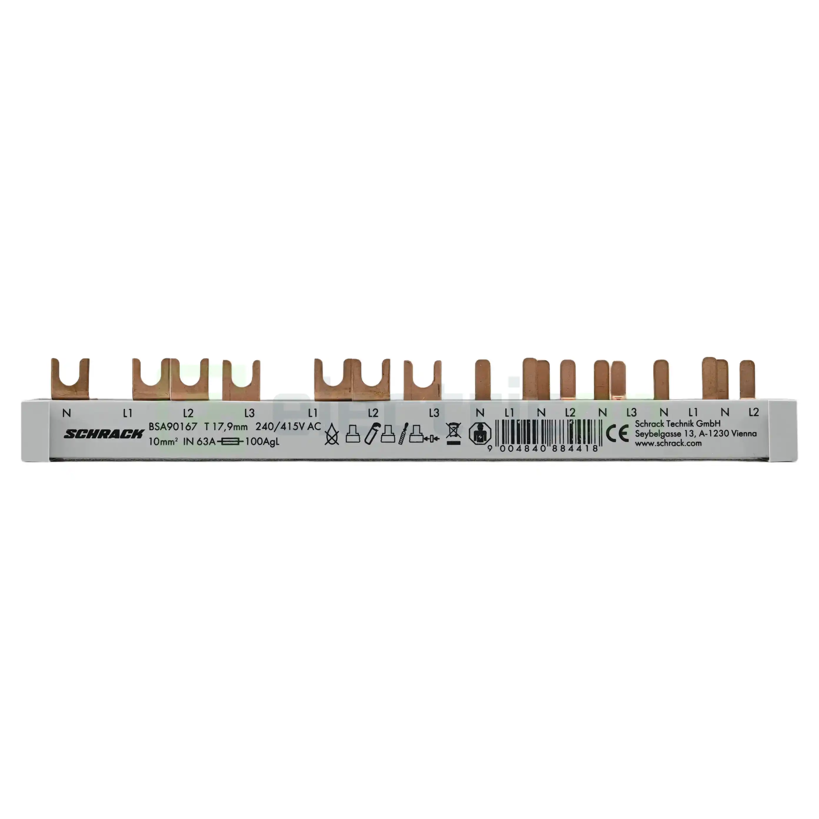 Busbar - Busbar Trifazat 12 Module RCCB 3P MCB Schrack BSA90167