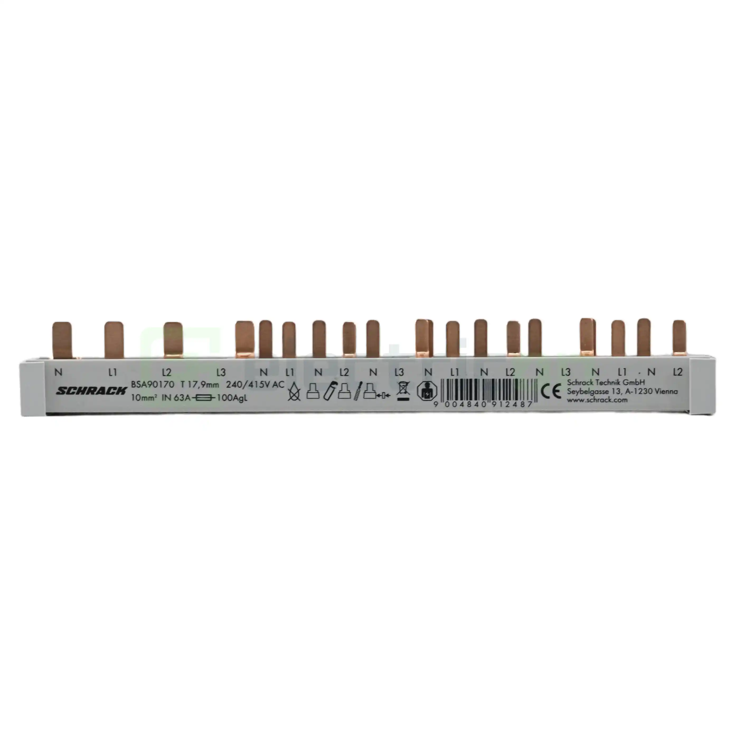 Busbar - Busbar Trifazat 12 Module RCCB MCB Schrack BSA90170