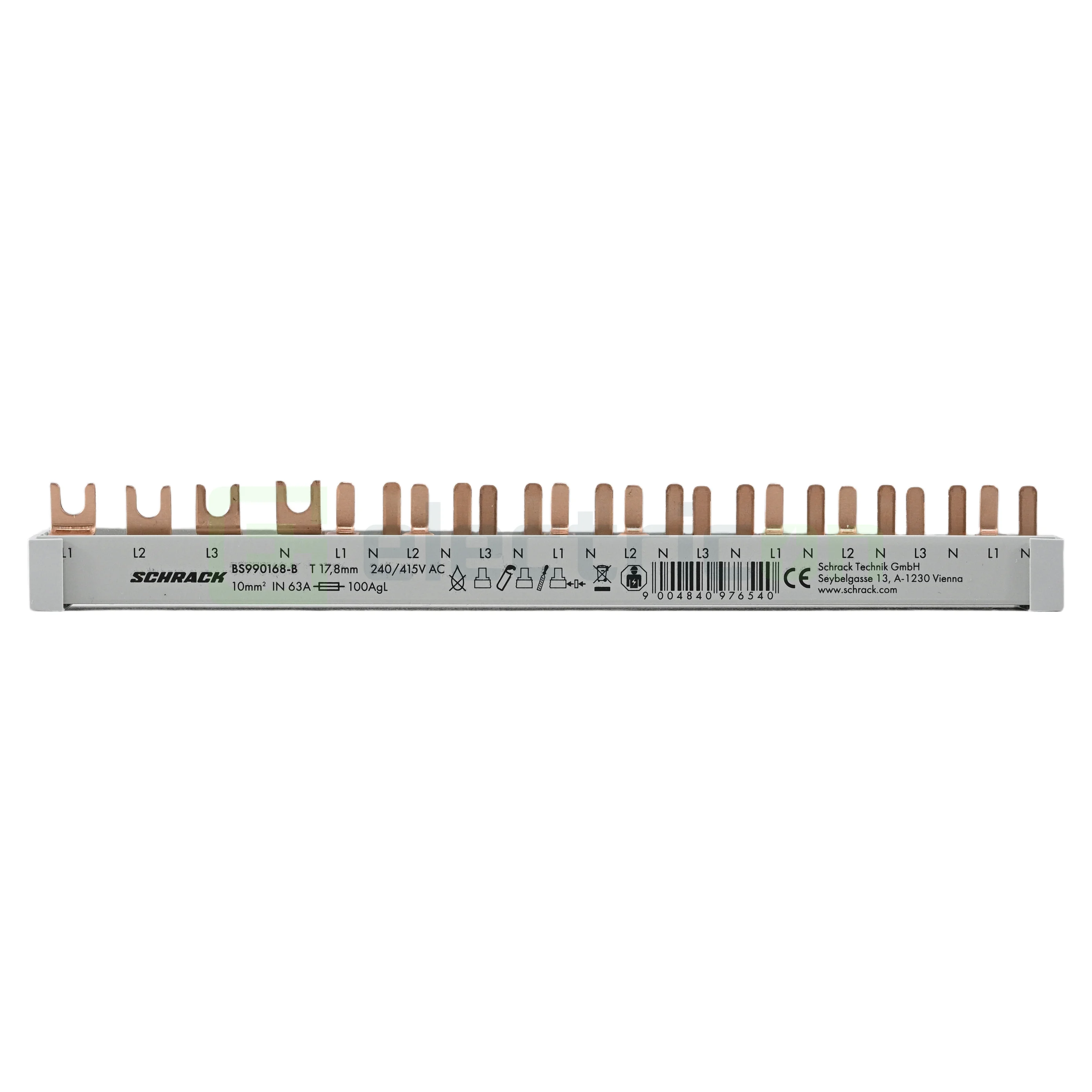 Busbar - Busbar Trifazat 14 Module RCCB MCB Schrack BS990168-B
