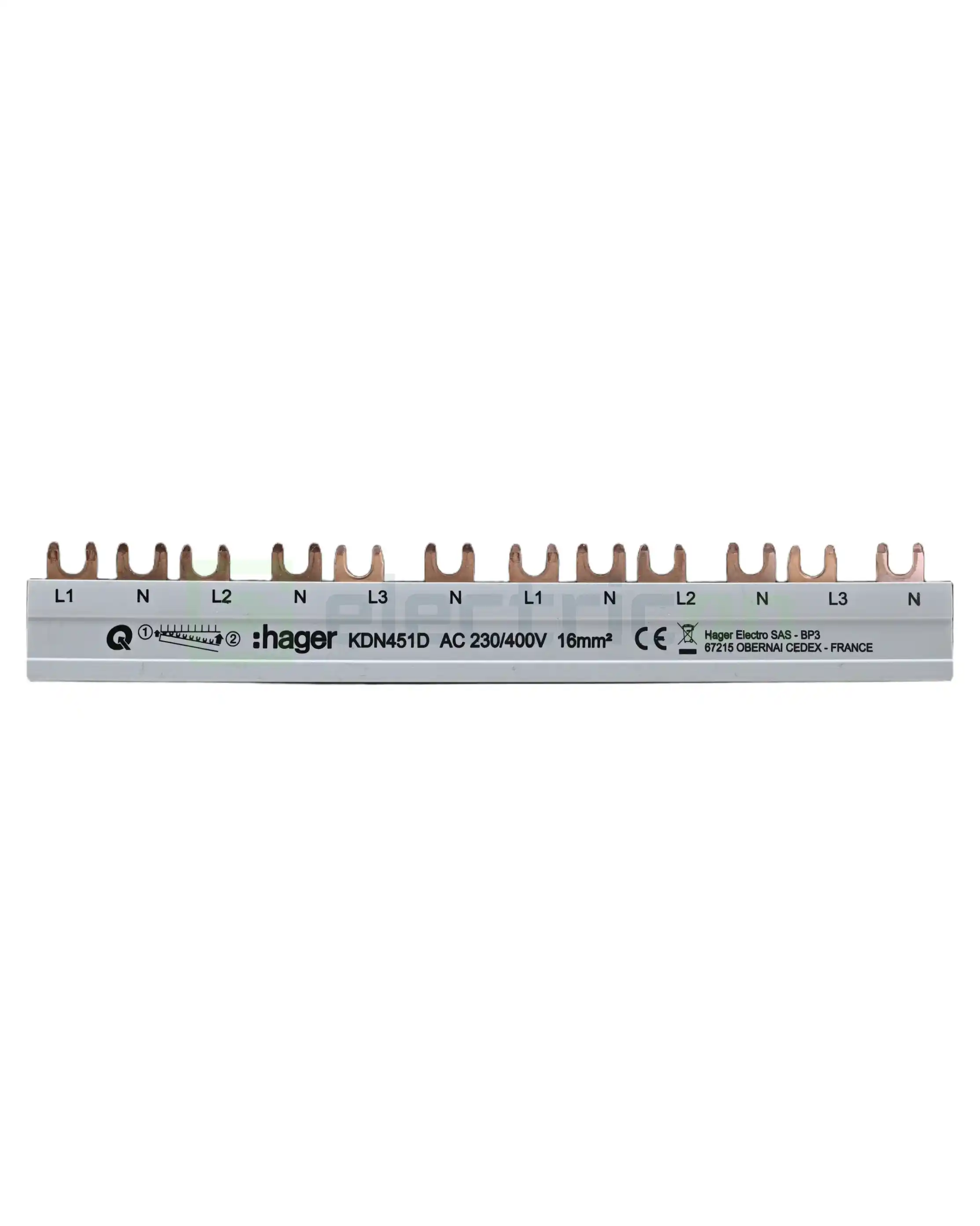 Busbar și accesorii - Bareta alimentare 3P 80A Hager KDN451D