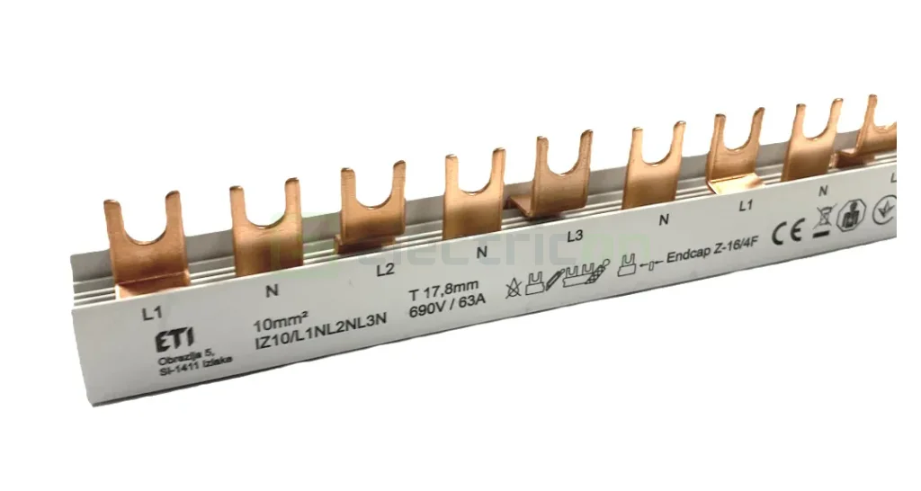 Busbar și accesorii - Bareta alimentare 3P 63A ETI 002921279