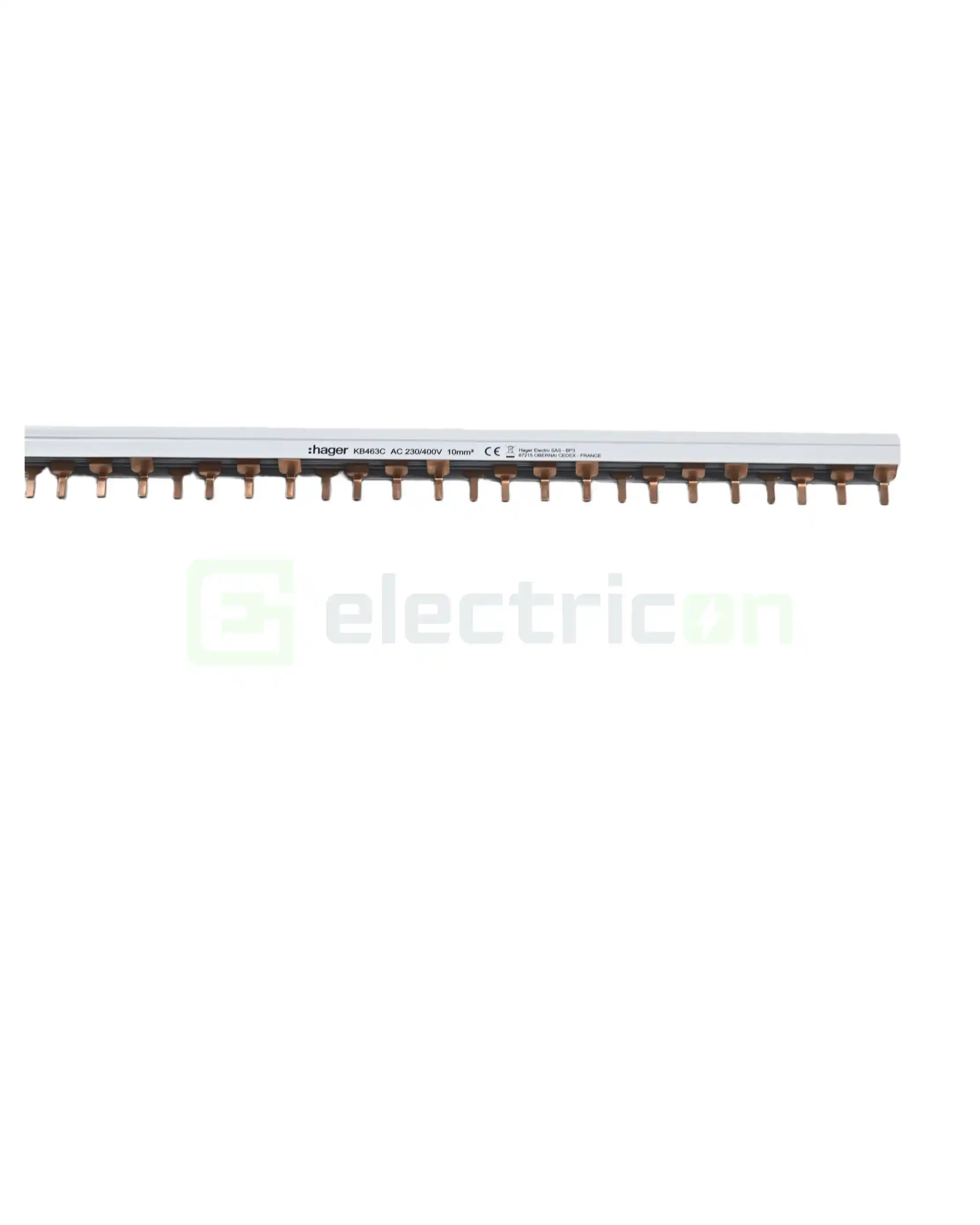 Bareta alimentare (busbar), 3P+N, tip pin, 24 module, 10mmp, 63A, Hager, KB463C [1]