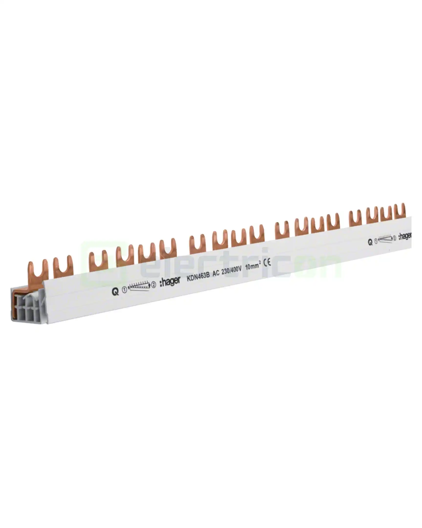 Bareta alimentare (busbar), 4P, tip furca, 56 module, 10mmp, 63A, Hager, KDN463B