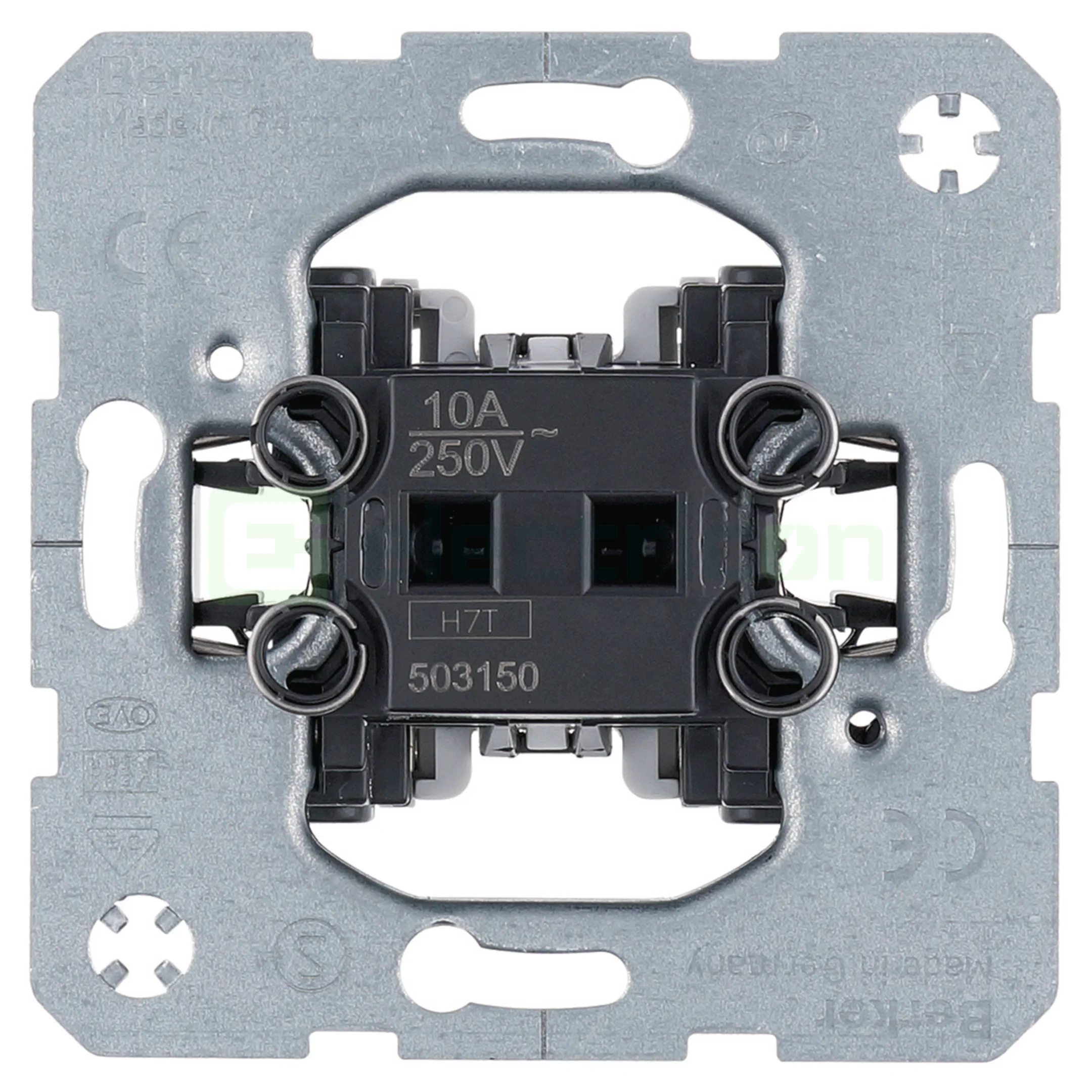 Prize și întrerupătoare - Buton, 1 contact NO, 1 pol, pentru montaj în pereți goi, Berker, 503150