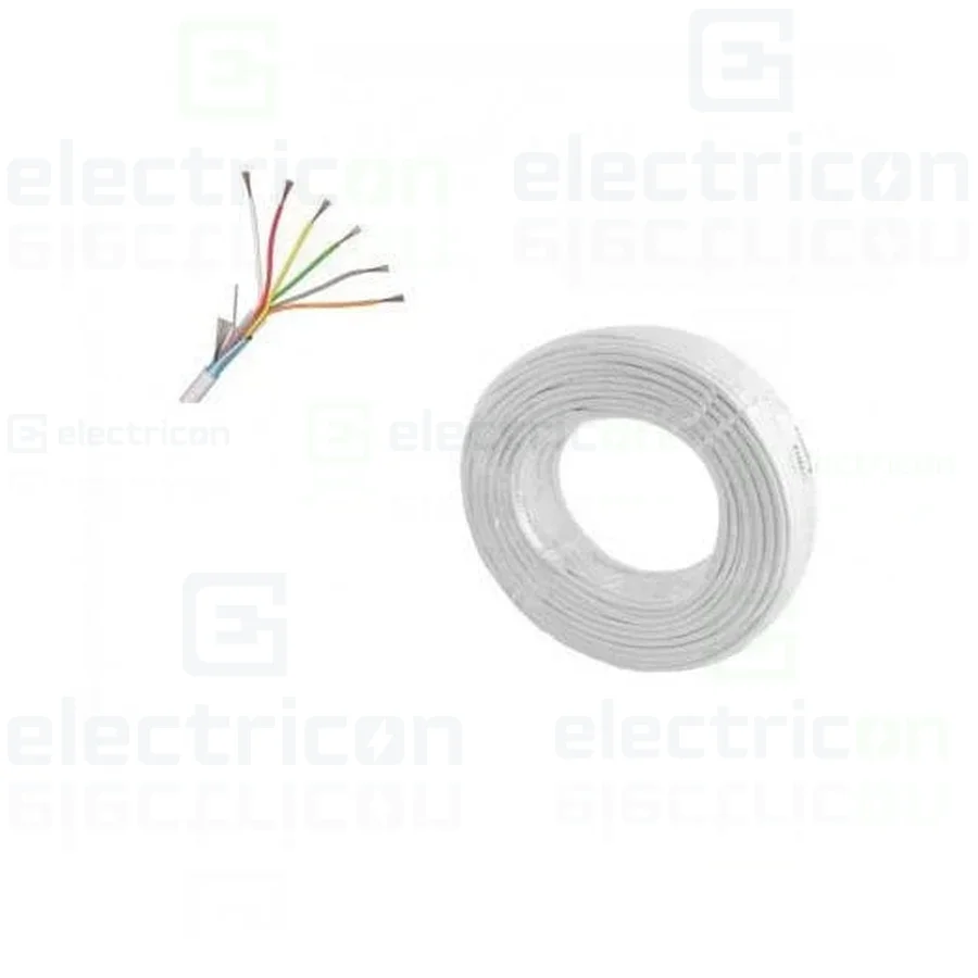 Cabluri electrice - Cablu alarma 6 fire multiecranate + fir masă Cupru 6x0.22mm, TED Electric, TED002310