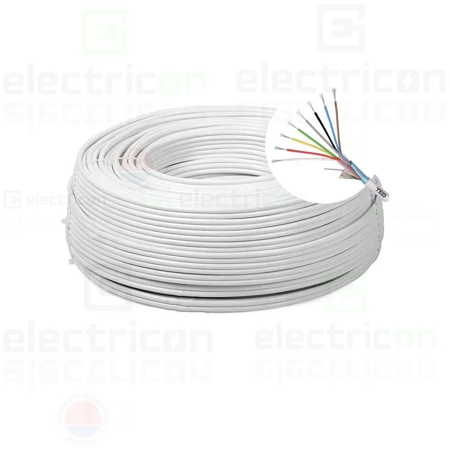Cabluri electrice - Cablu alarmă 8 fire multifilare ecranate cupru + fir masă cupru 8 x 0,22mm, TED Electric, TED002334