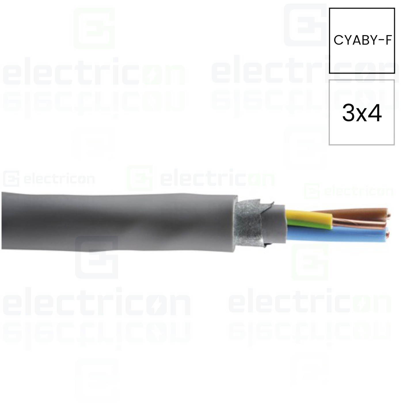 Cabluri electrice - Cablu electric monofilar rigid, armat, CYABY-F,3x4 mm²