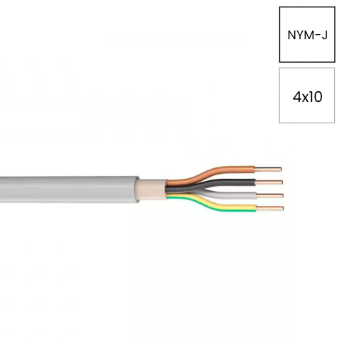 Cabluri, Canal cablu, Copex - Cablu NYM-J 4x10mm² Helukabel gri deschis