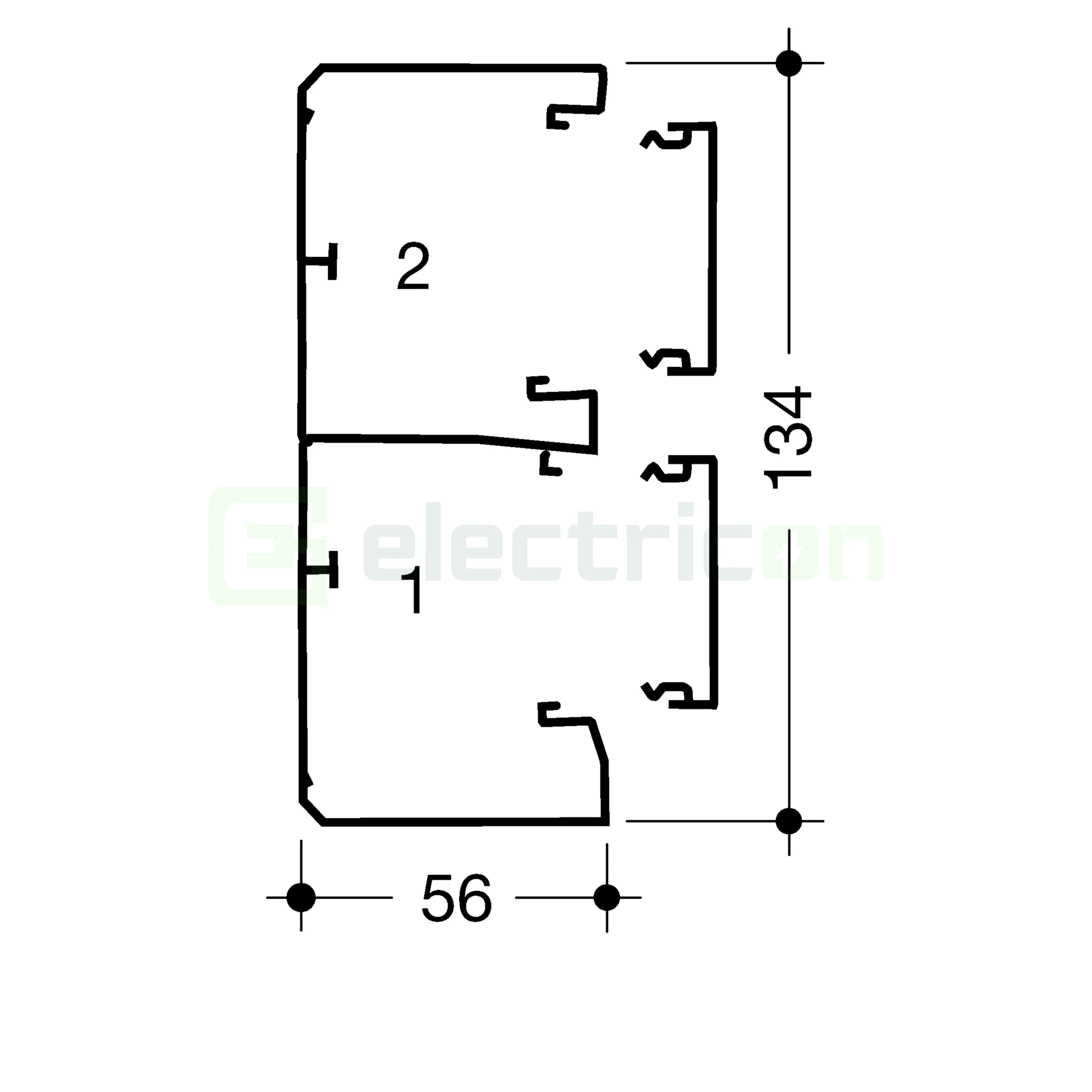 Canal cablu GBD50131, PVC, RAL9011, 50x130 mm, 2 compartimente, Hager, GBD5013109011 [1]