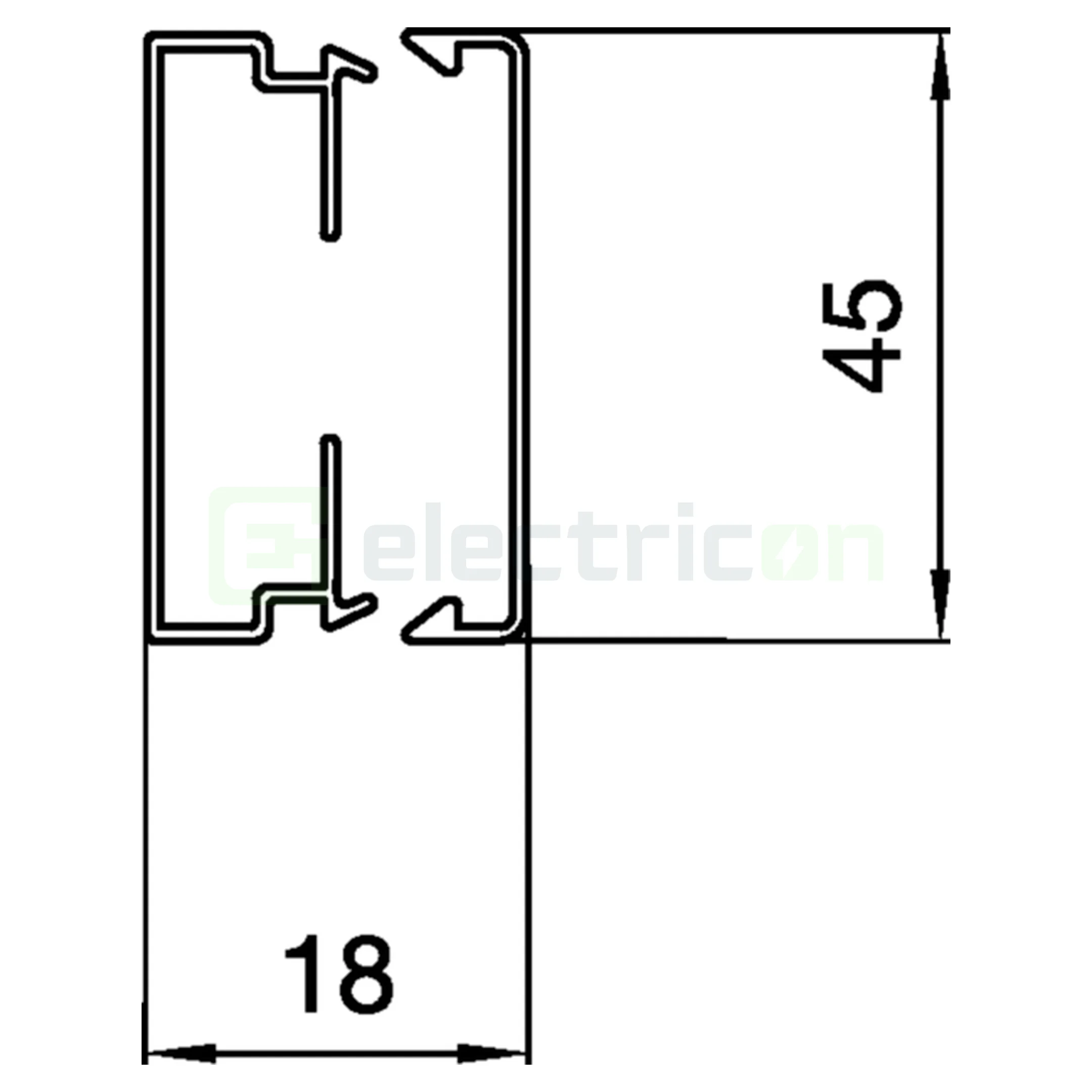 Canal cablare PVC 18x45 alb Hager LF1804509016 compact [1]