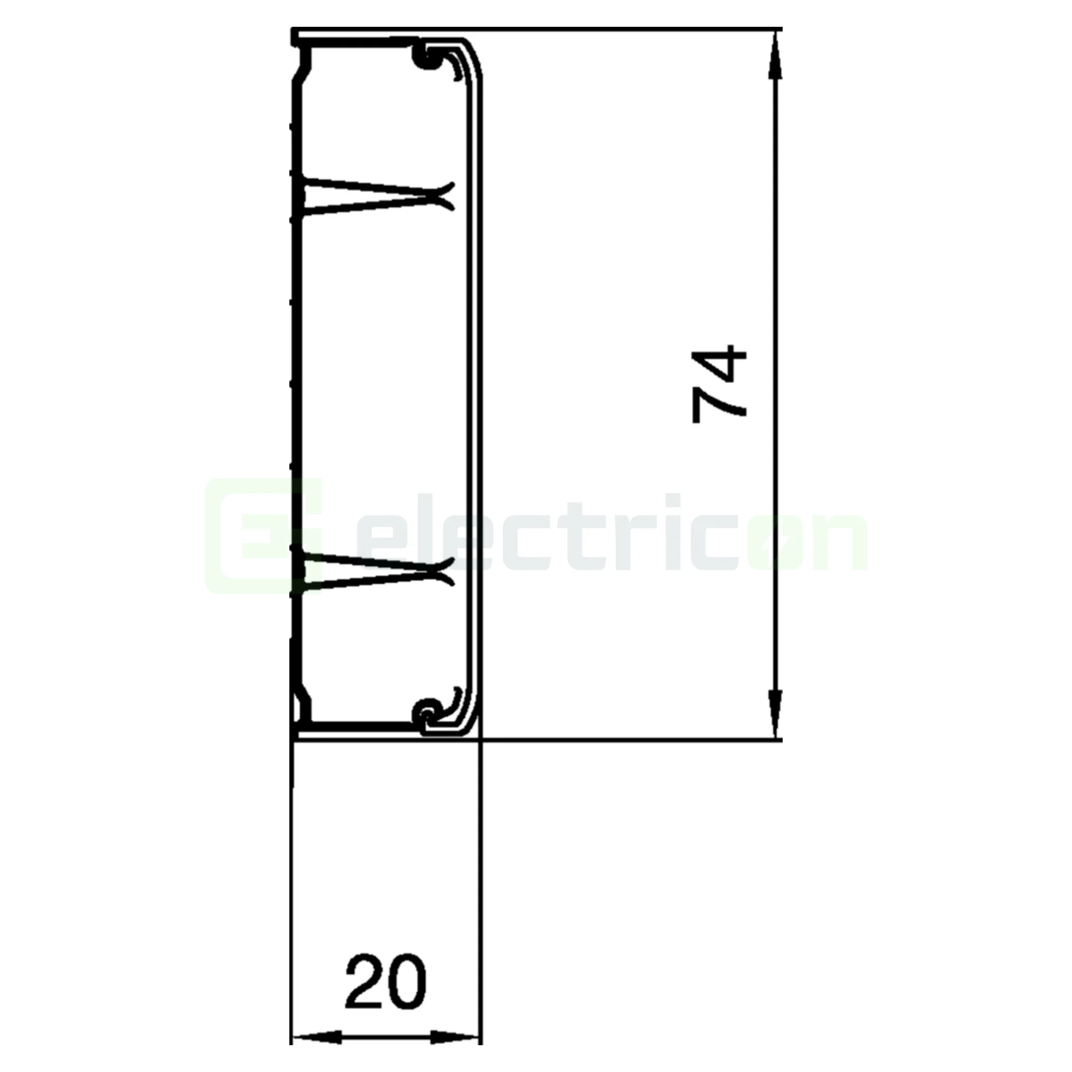 Canal cablare PVC 20x75 alb Hager ATA207529016 clema compartimente [1]