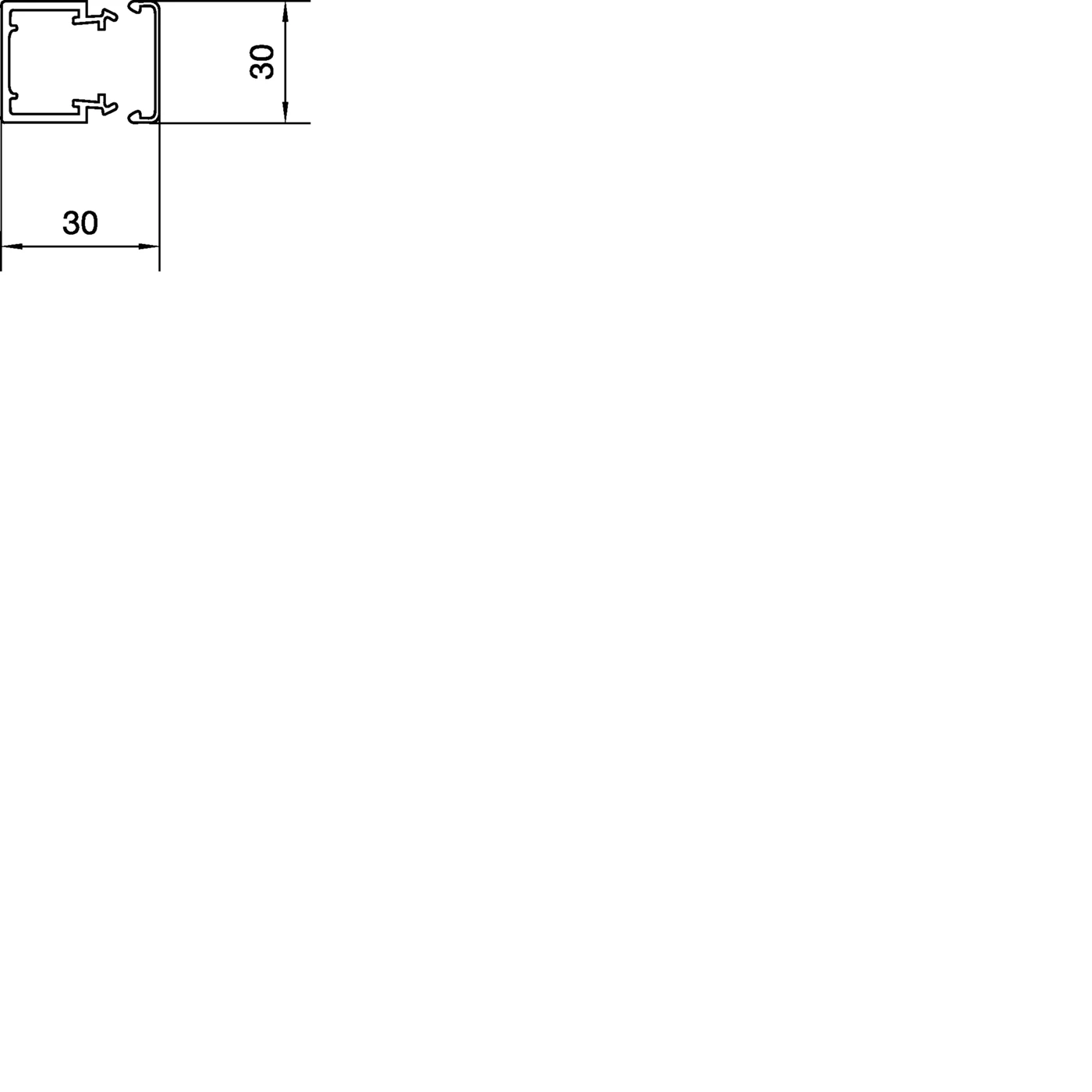 Canal cablu PVC, LF 30x30 mm, gri deschis, Hager, LF3003007035 [1]