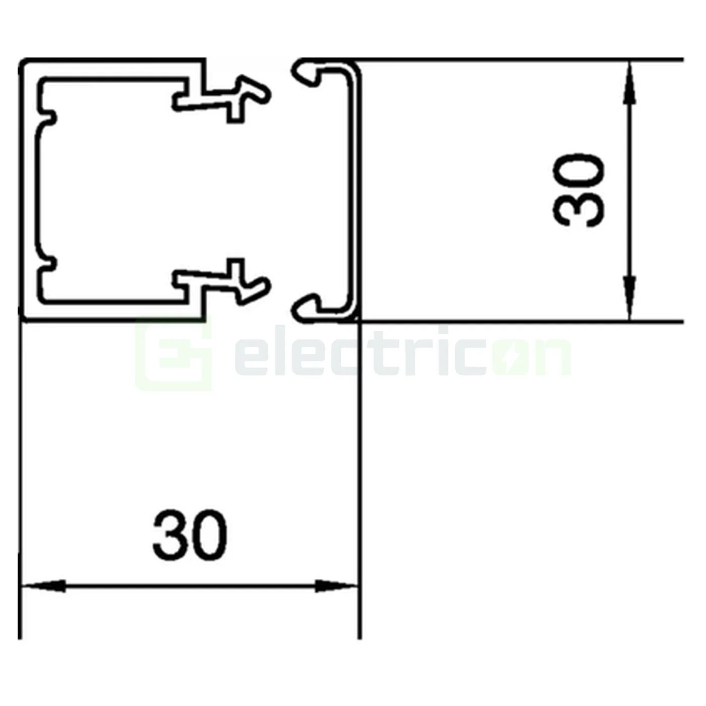 Canal cablu PVC, LF 30x30 mm, gri deschis, Hager, LF3003007035 [1]