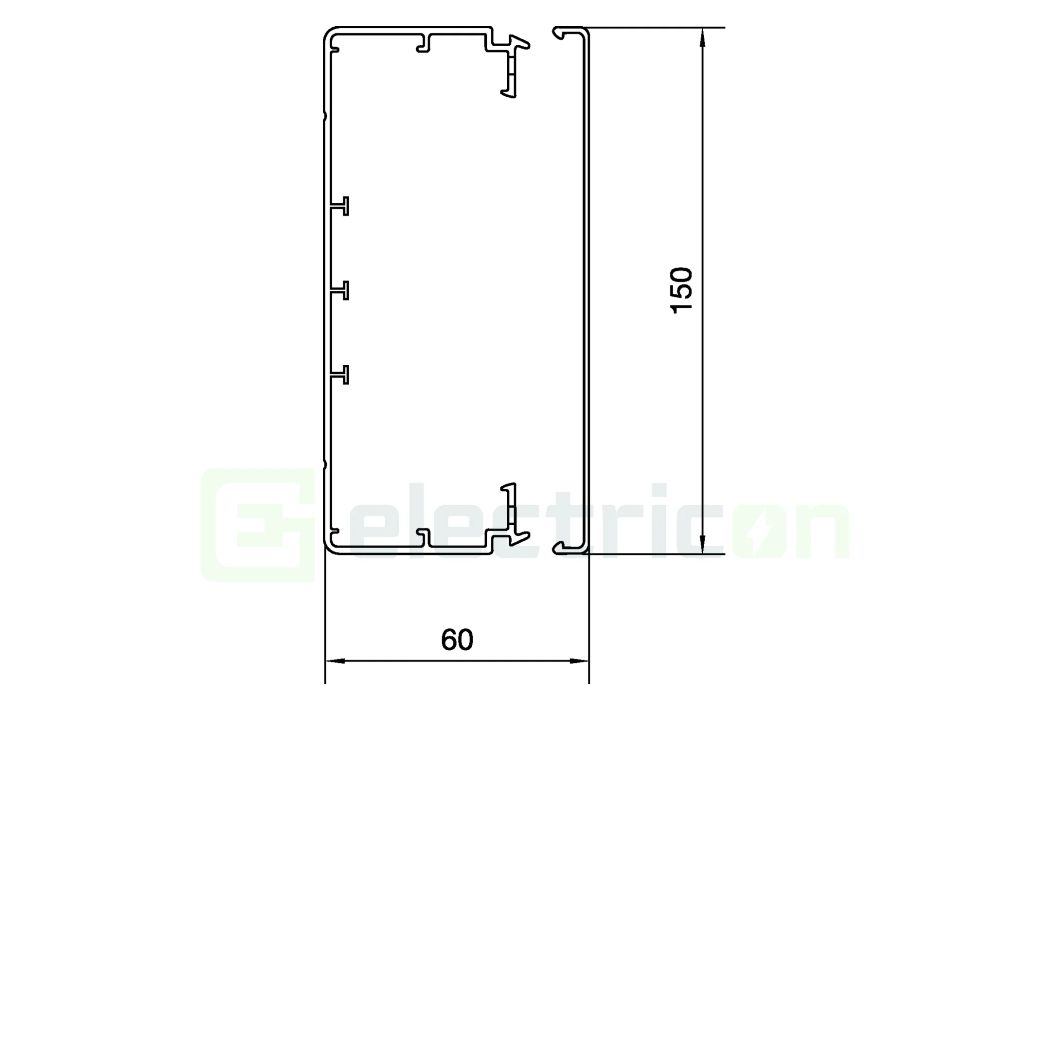 Canal cablu PVC LF 60x150mm gri deschis Hager LFH6015009016 [1]