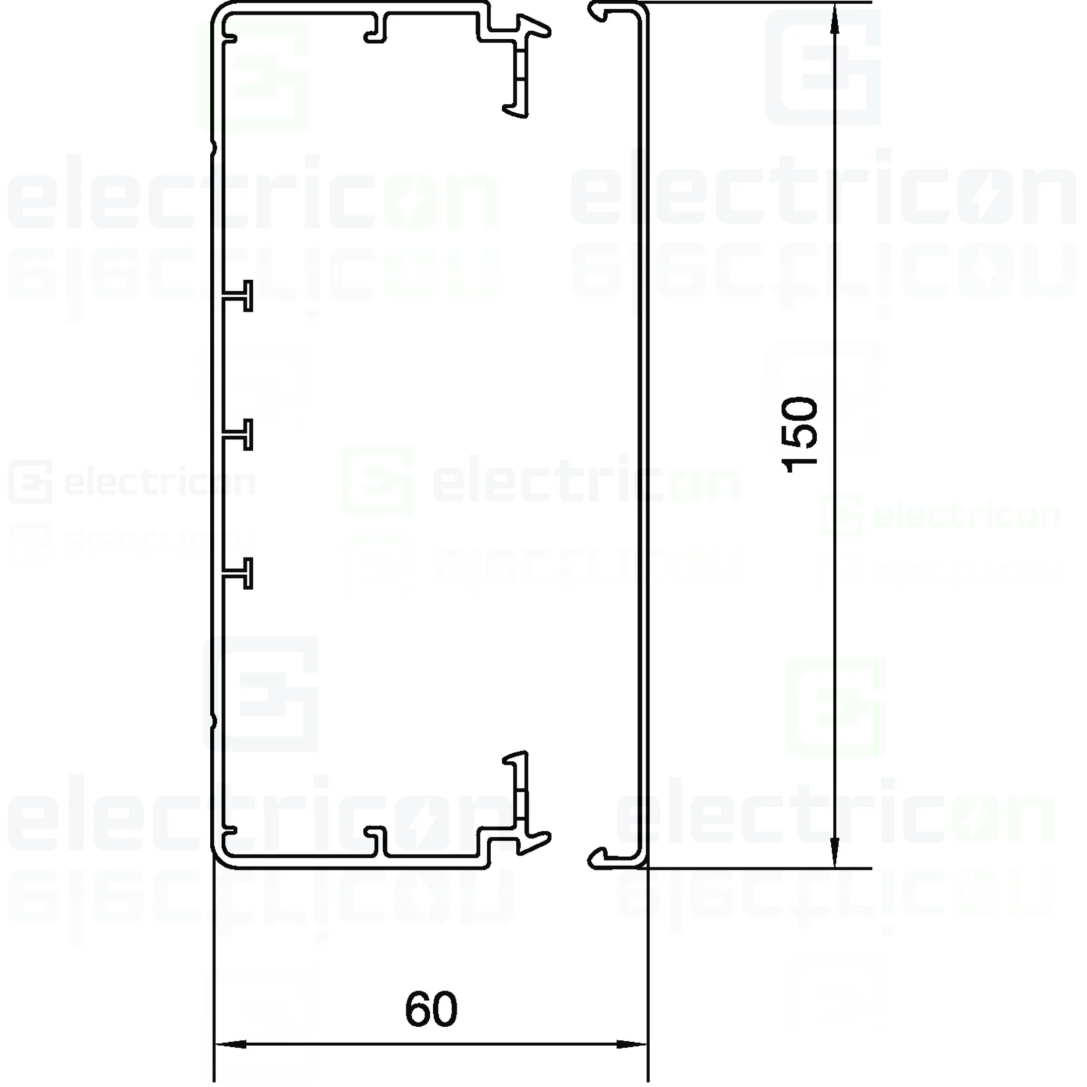Canal cablu PVC LF 60x150mm gri deschis Hager LFH6015009016 [1]
