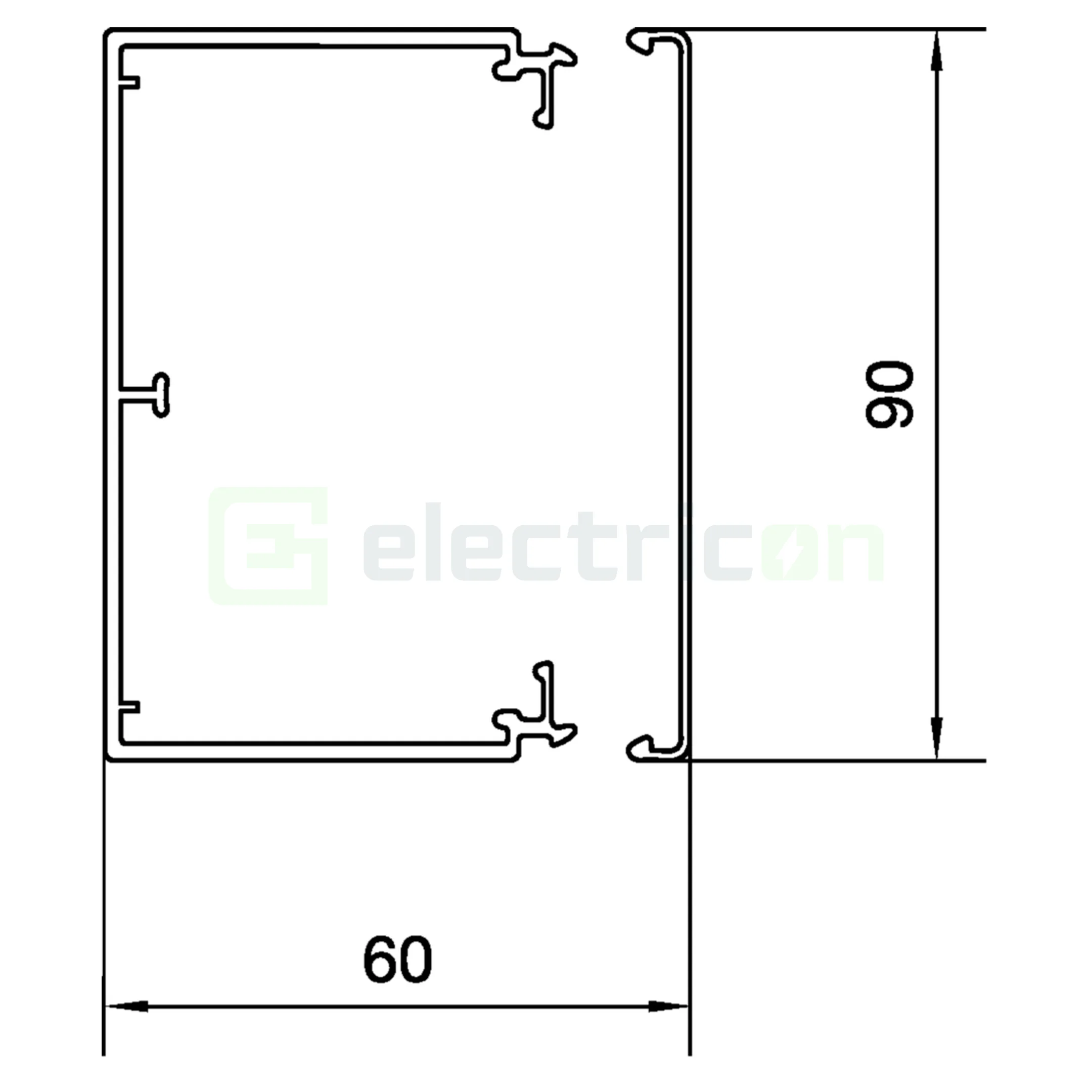 Canal cablu PVC LF 60x90mm gri deschis Hager LFH6009009016 [1]