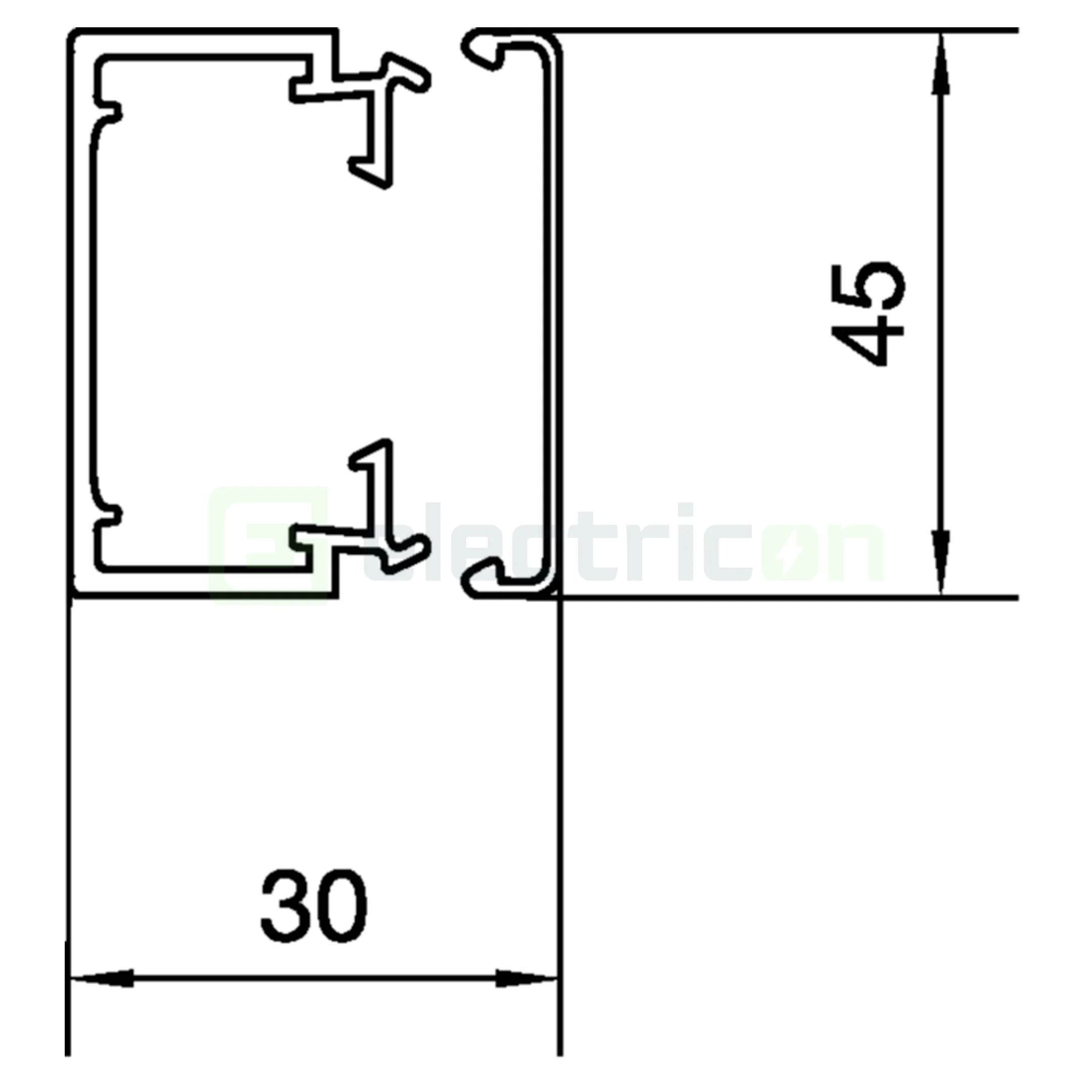 Canal cablu PVC LFH 30x45mm alb Hager LFH3004509016 [1]