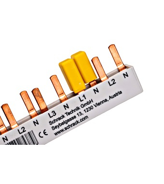 Capac de protectie galben pentru bara de pin pe 1 MW Hager [1]