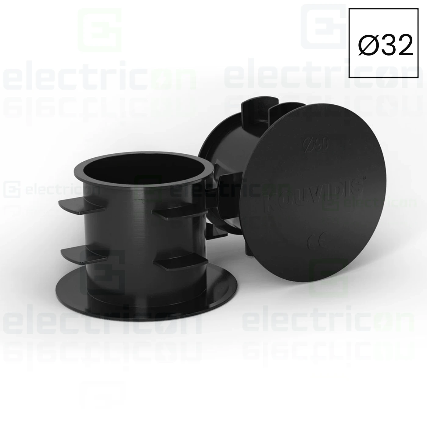 Capac pentru tub copex compatibil universal, recomandat pentru Gama Kouvidis GeonFlex, IP42, negru [1]