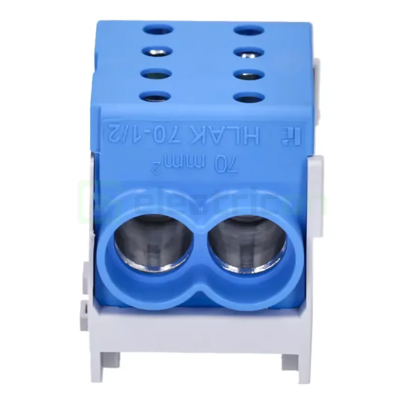 Clema de derivatie, 1P, fixare pe sina DIN, 10-70mm², albastru, Hager, KH70B [1]